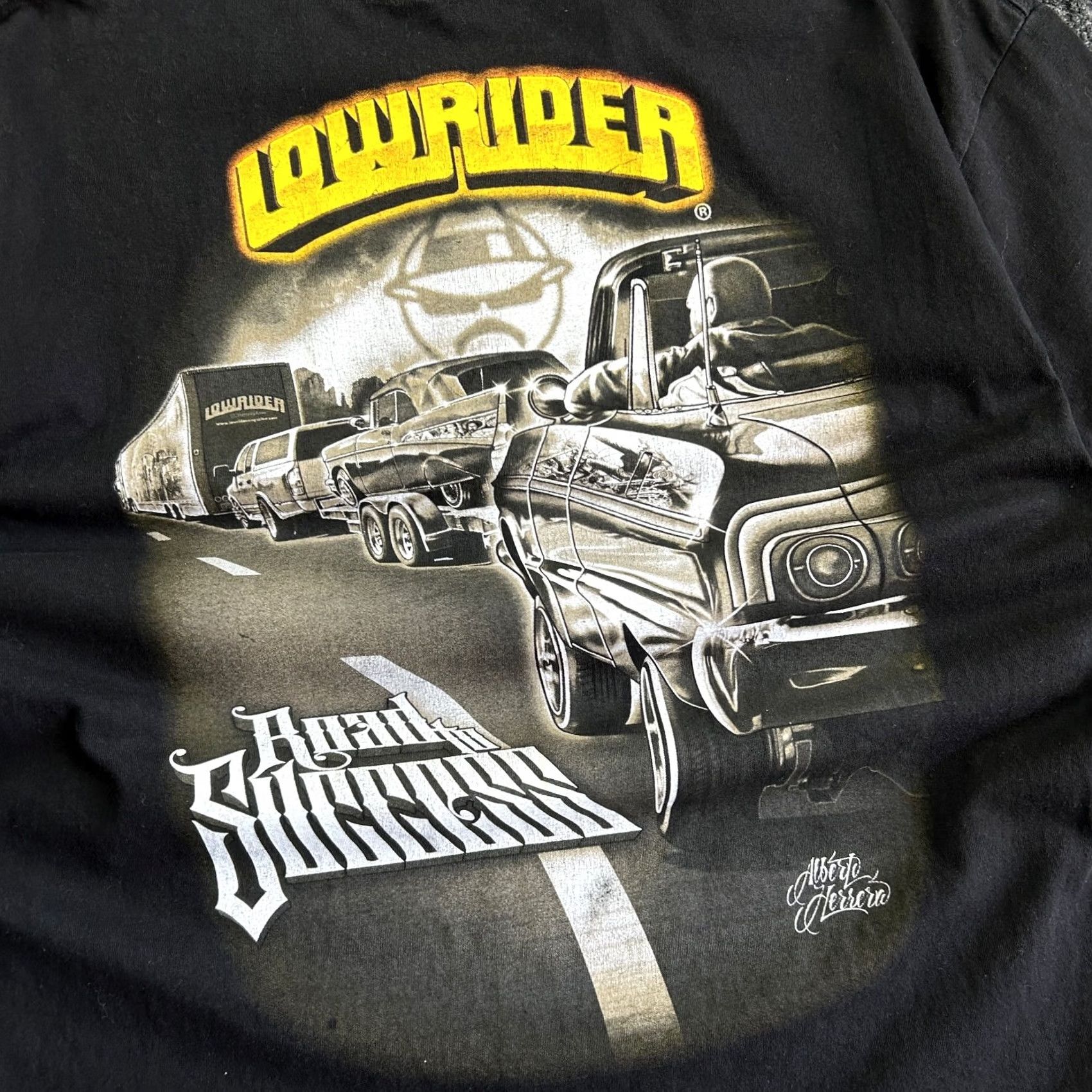 Vintage VINTAGE Lowrider T Shirt Black 3XL Road to Success Graphic Shirt Mens 3XL Black Lowrider Magazine California Cars USA Alberto Herrera Size US XXL / EU 58 / 5 - 4 Thumbnail