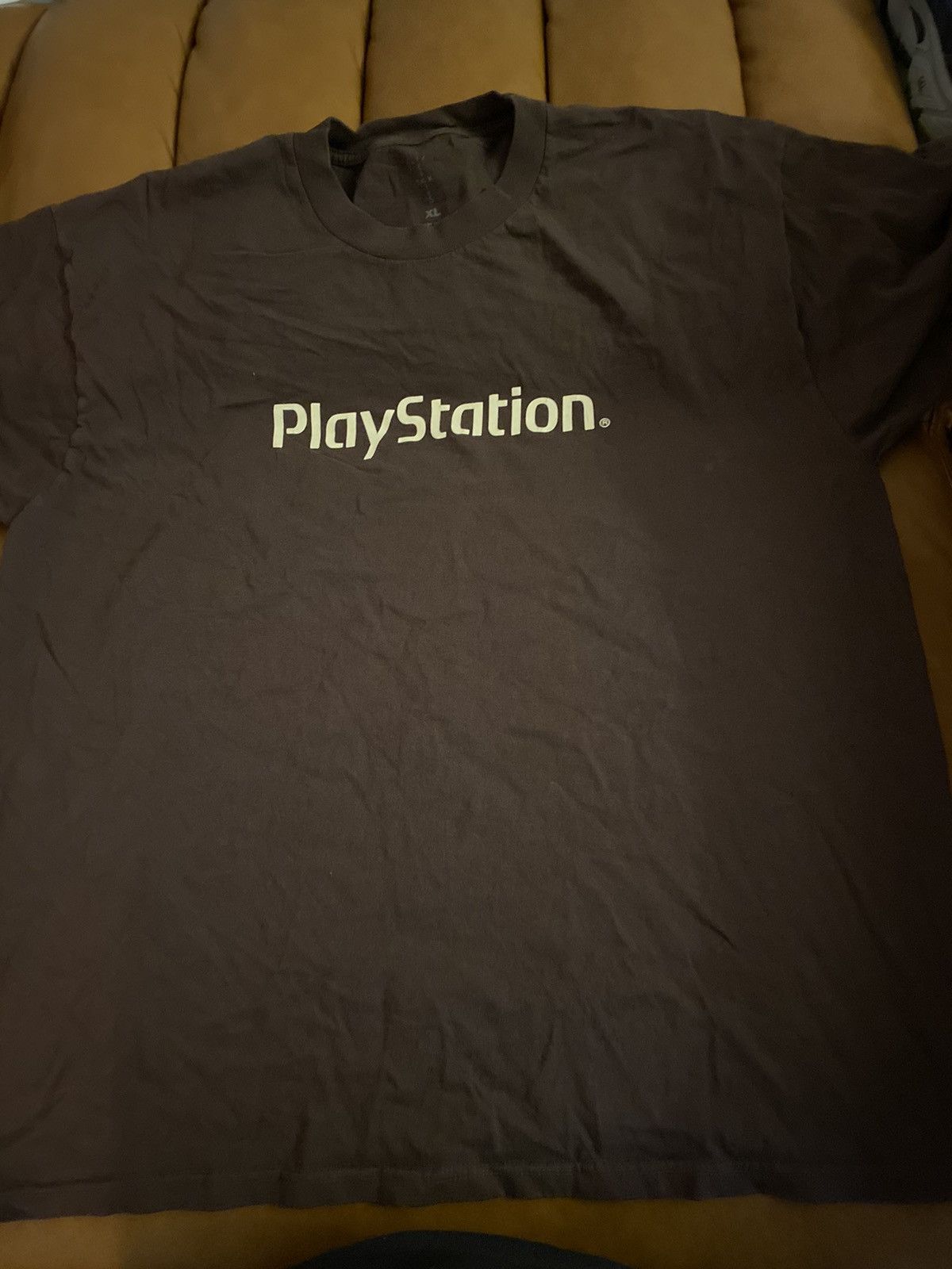 Image of Playstation x Travis Scott Cactus Jack Motherboard Logo Ii T-Shirt in Brown, Men's (Size XL)