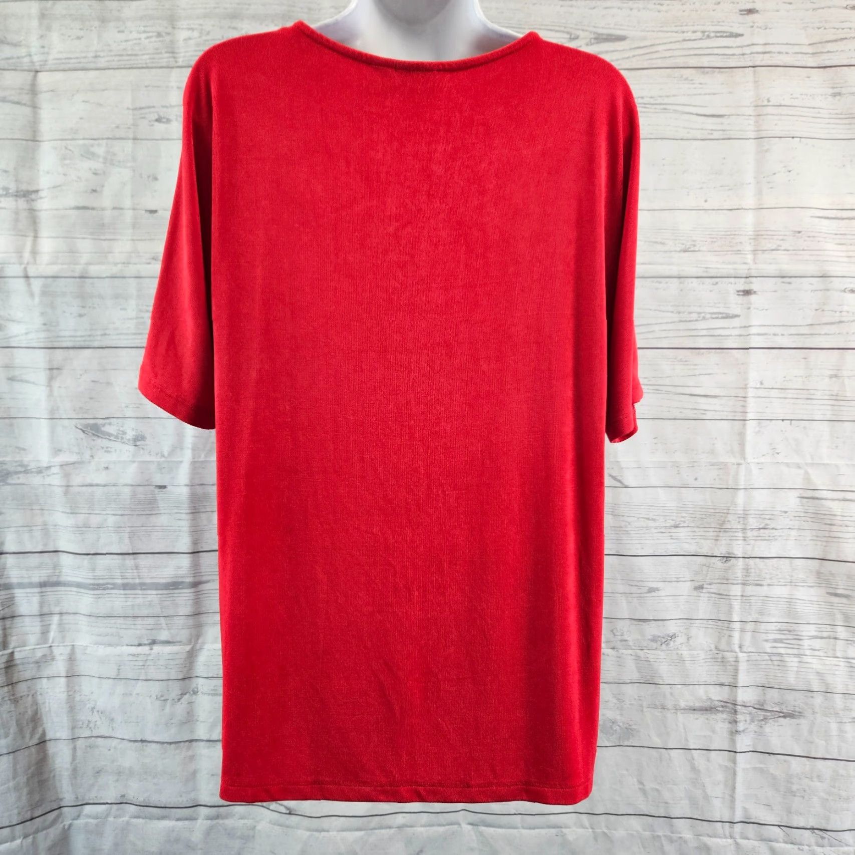 Vintage Chico's Travelers Blouse Women's Top M Red Travel Split Sleeve Shirt Size M / US 6-8 / IT 42-44 - 4 Thumbnail