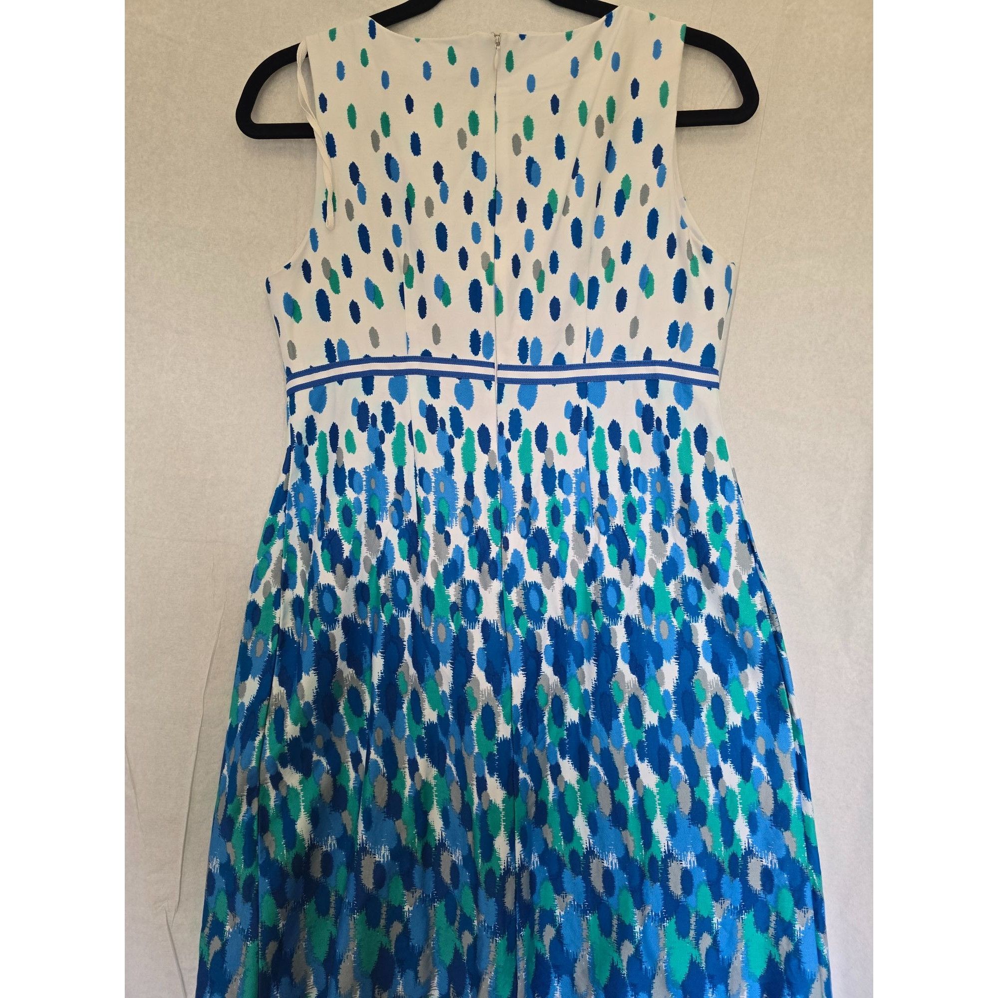Other Perceptions Petite 8P White & Blue Polka Dot Sleeveless Dres Size M / US 6-8 / IT 42-44 - 3 Thumbnail