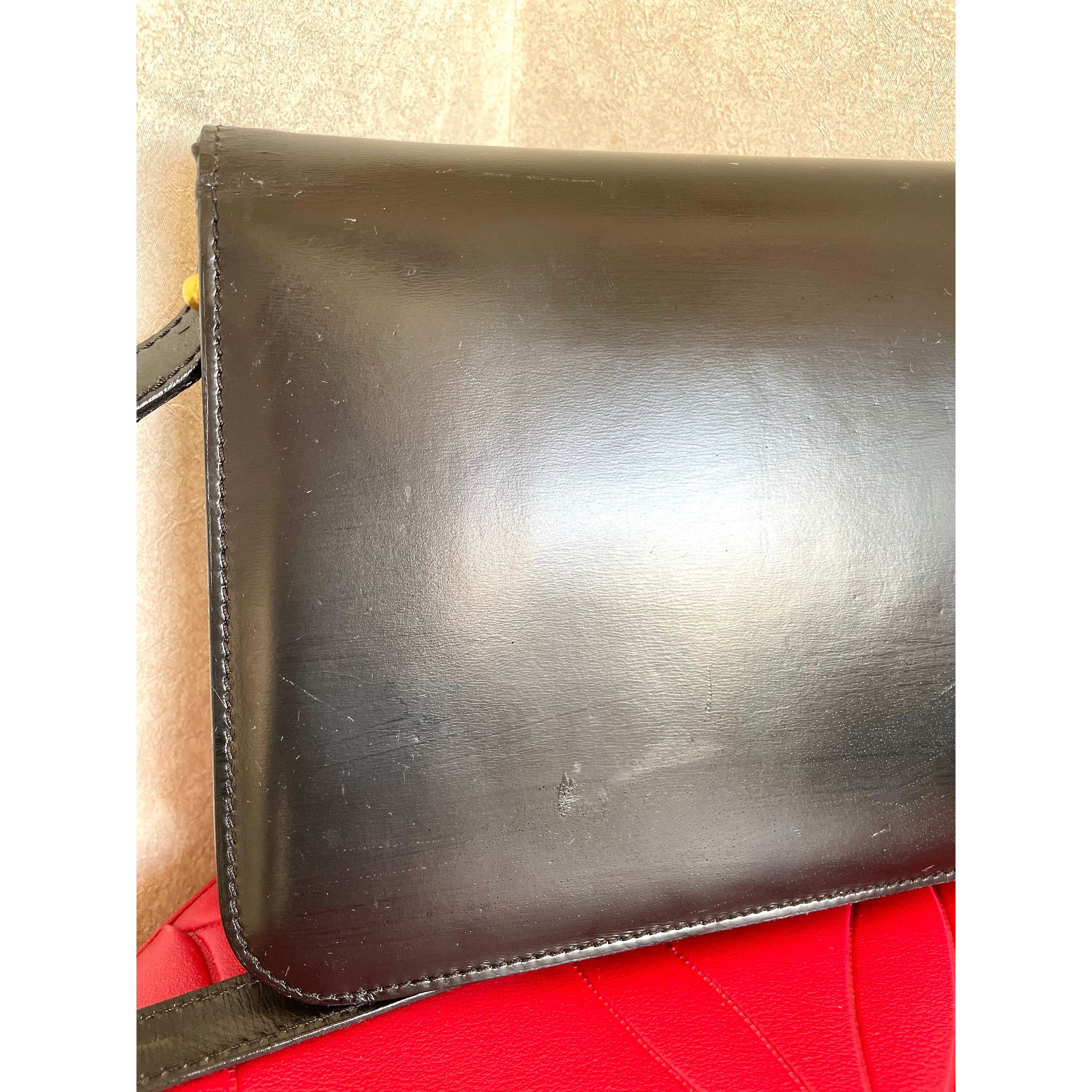Lanvin Vintage Lanvin black leather shoulder bag with logo motif Size ONE SIZE - 4 Thumbnail