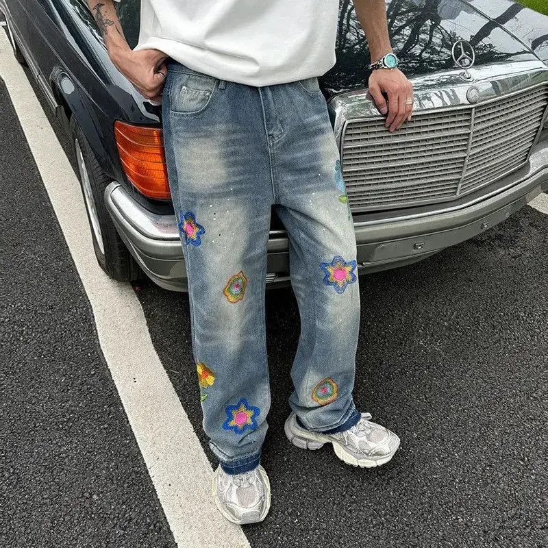Japanese Brand Retro hip-hop fringed embroidered jeans Size US 32 / EU 48 - 5 Thumbnail