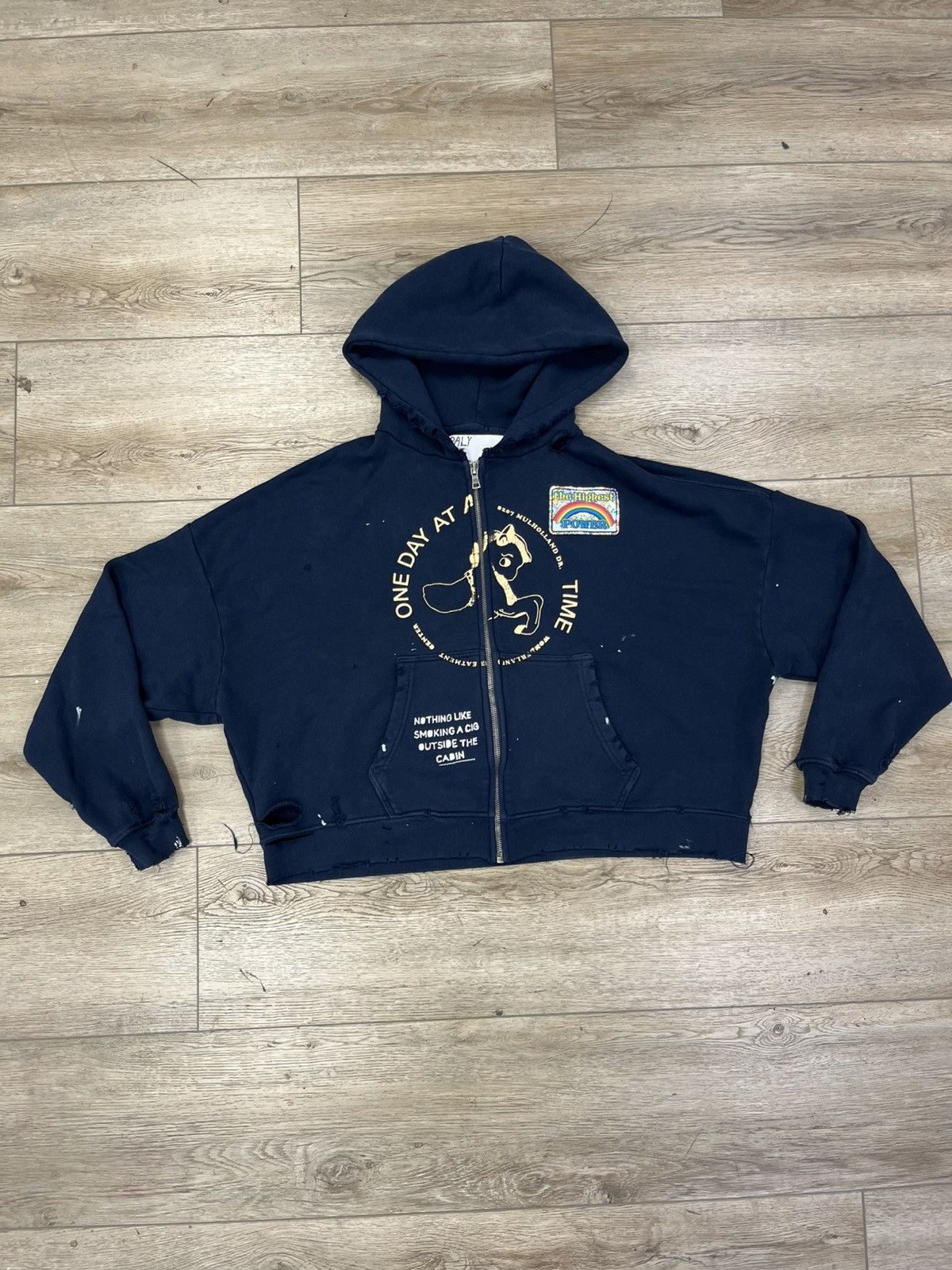 Paly Hollywood Zanucks Zip Up Hooded Sweatshirt Blue Multi | Grailed