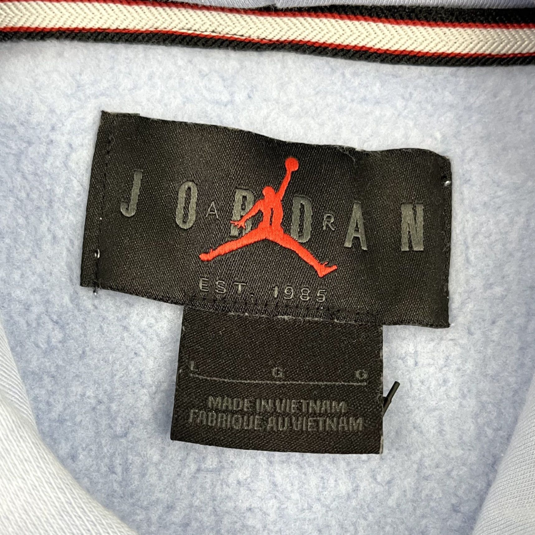 Nike Nike Air Jordan Flight AOP Hoodie Mens Large Blue Fleece Sweat Training Pullover Size US L / EU 52-54 / 3 - 3 Thumbnail