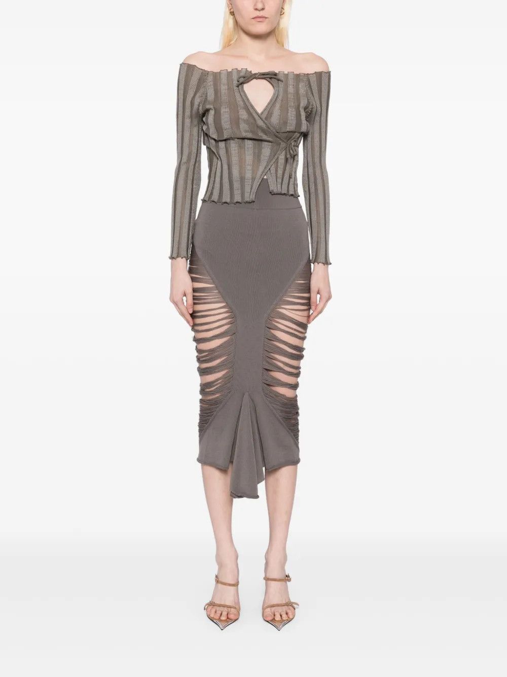 Rick Owens o1mle0426 Tanja Skirt in Gray Size 28" / US 6 / IT 42 - 2 Thumbnail