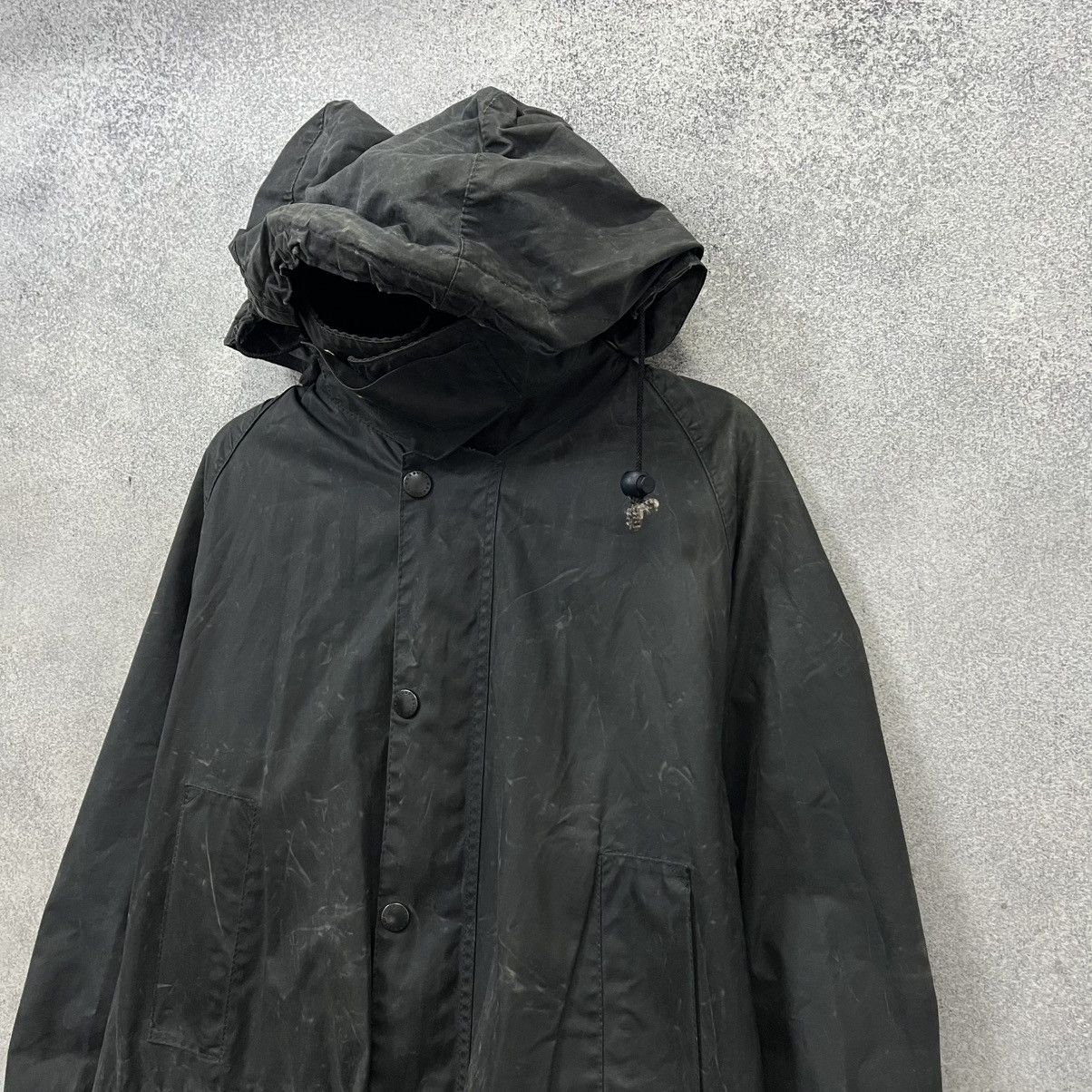 Barbour Vintage Barbour Hooded Waxed Jacket Size Size US L / EU 52-54 / 3 - 2 Thumbnail
