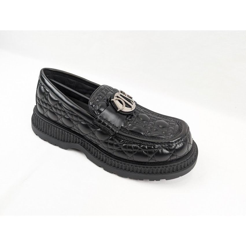 Dior o1rshd1 Buffalo Loafers Cannage Leather in Black Size US 11 / EU 44 - 2 Thumbnail