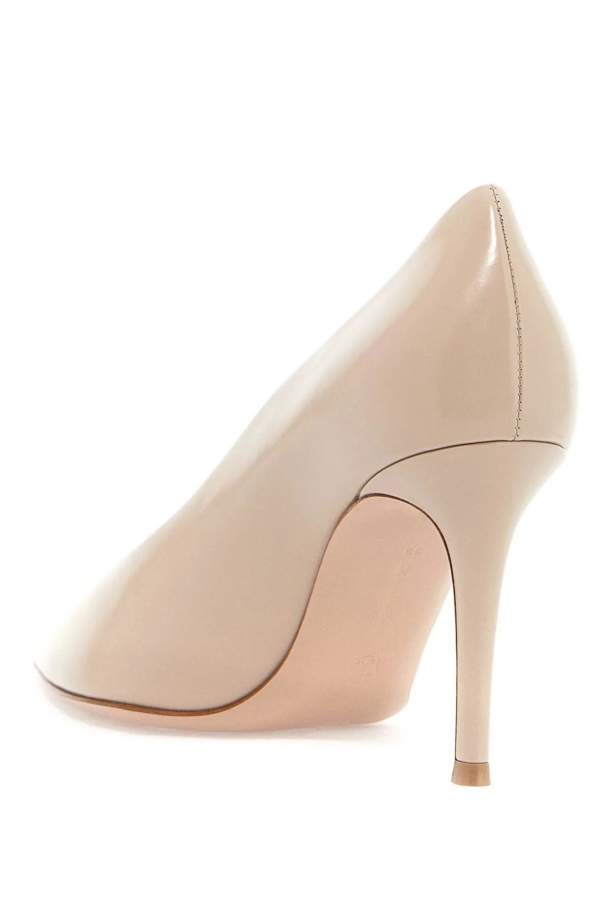 Gianvito Rossi o1s22i1n0425 Leather Robbie Décolleté Pumps in Beige Size US 7 / IT 37 - 3 Thumbnail