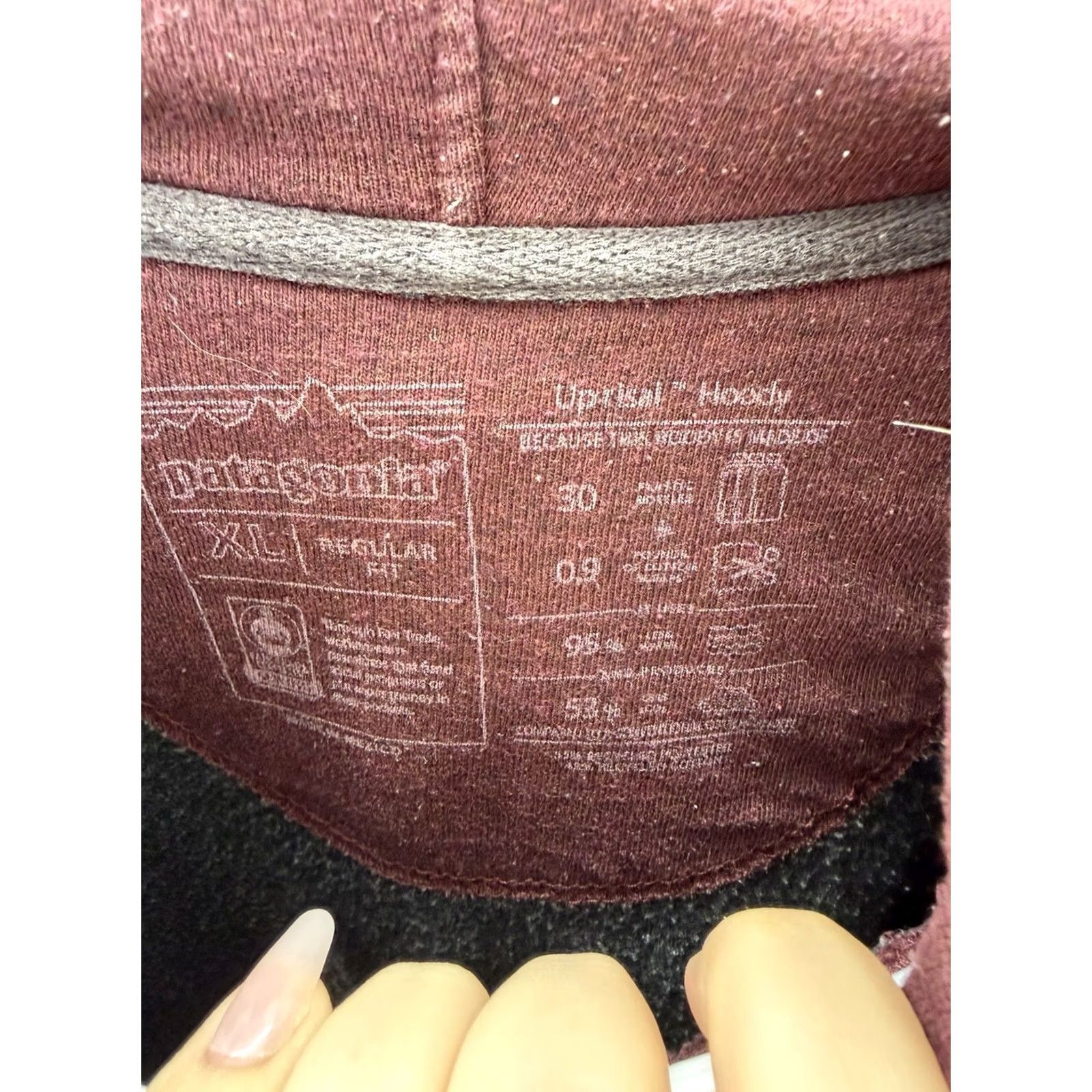 Patagonia Patagonia Sweatshirt Uprisal Hoody XL Regular Fit Maroon Hooded Pullover Mens Sweatshirt Hoodie Pullover Size US XL / EU 56 / 4 - 5 Thumbnail