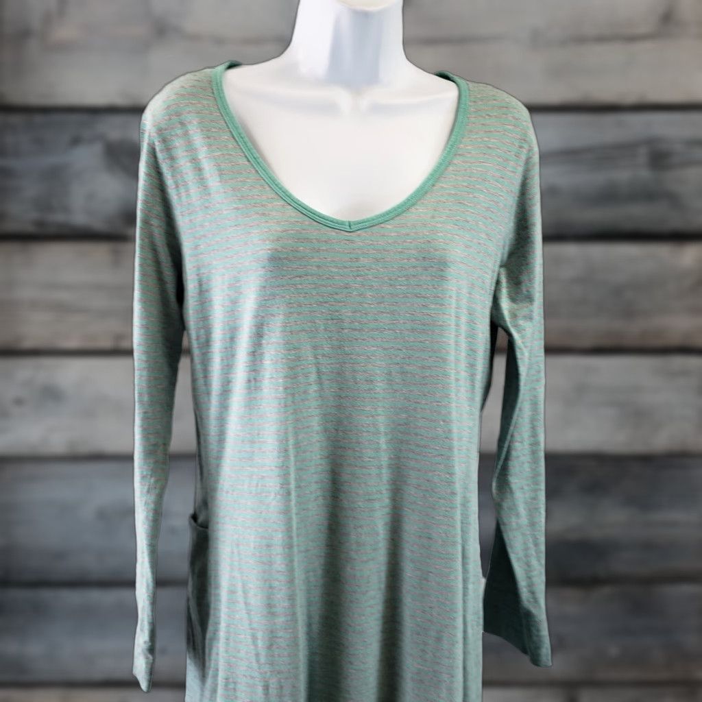 Toad&Co Toad&Co Womens Long Sleeve Marley Dress Sz Medium Gray Stripe Cotton Blend Size M / US 6-8 / IT 42-44 - 1 Thumbnail