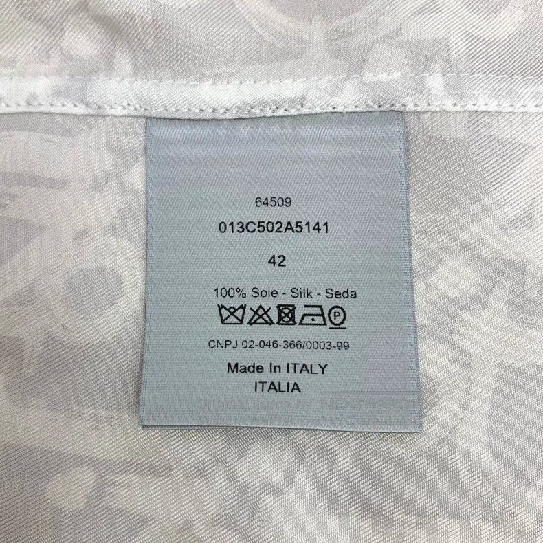 Dior Dior Gray logo old flower full print mulberry silk lapel l Size US XS / EU 42 / 0 - 7 Thumbnail