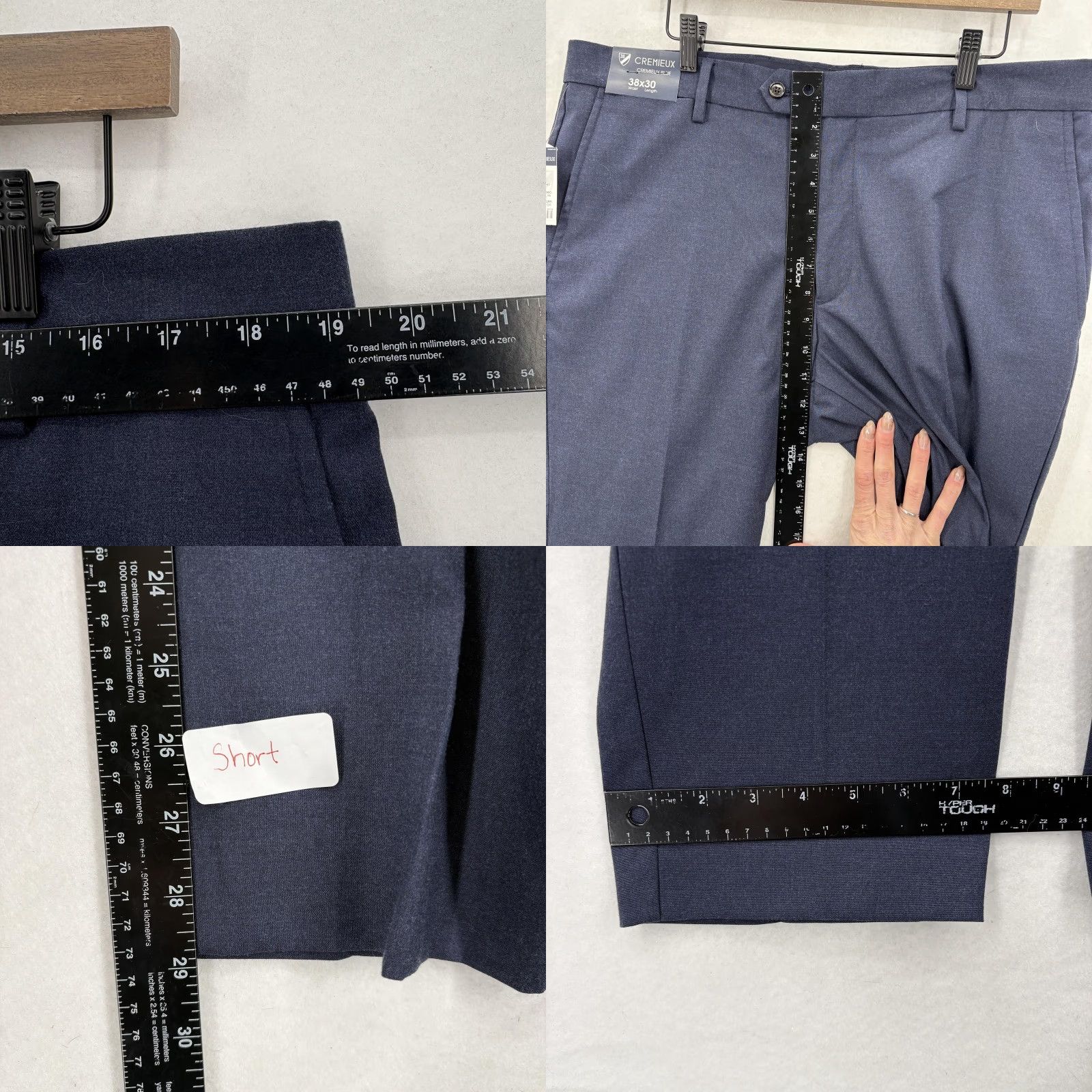 Cremieux Cremieux Blue Dress Pants Mens 38x30 Navy Heather Regular Fit Stretch Business Pants Size US 38 / EU 54 - 8 Thumbnail