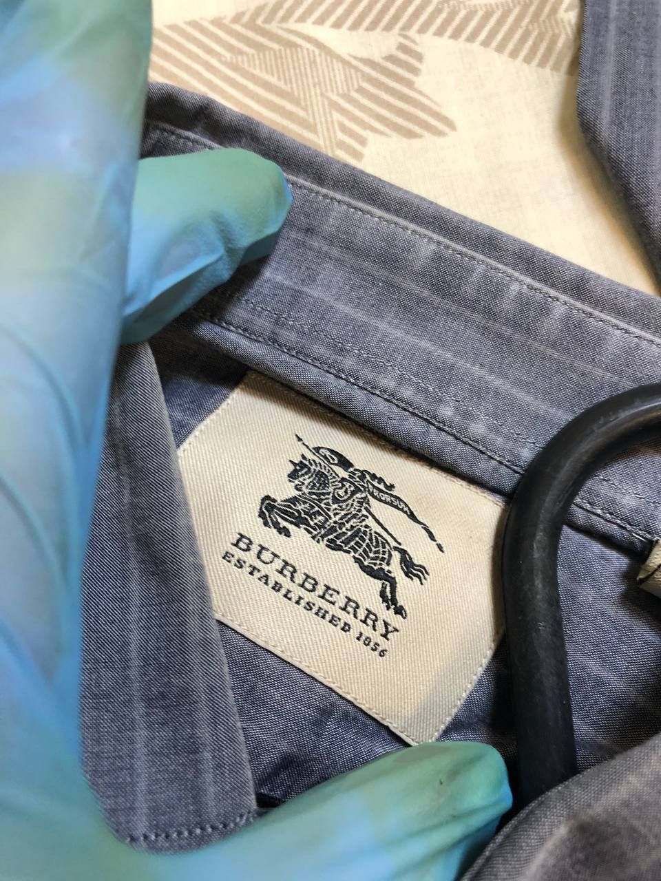 Burberry Burberry London Grey Pinstripe Button Up Shirt Size US L / EU 52-54 / 3 - 2 Thumbnail