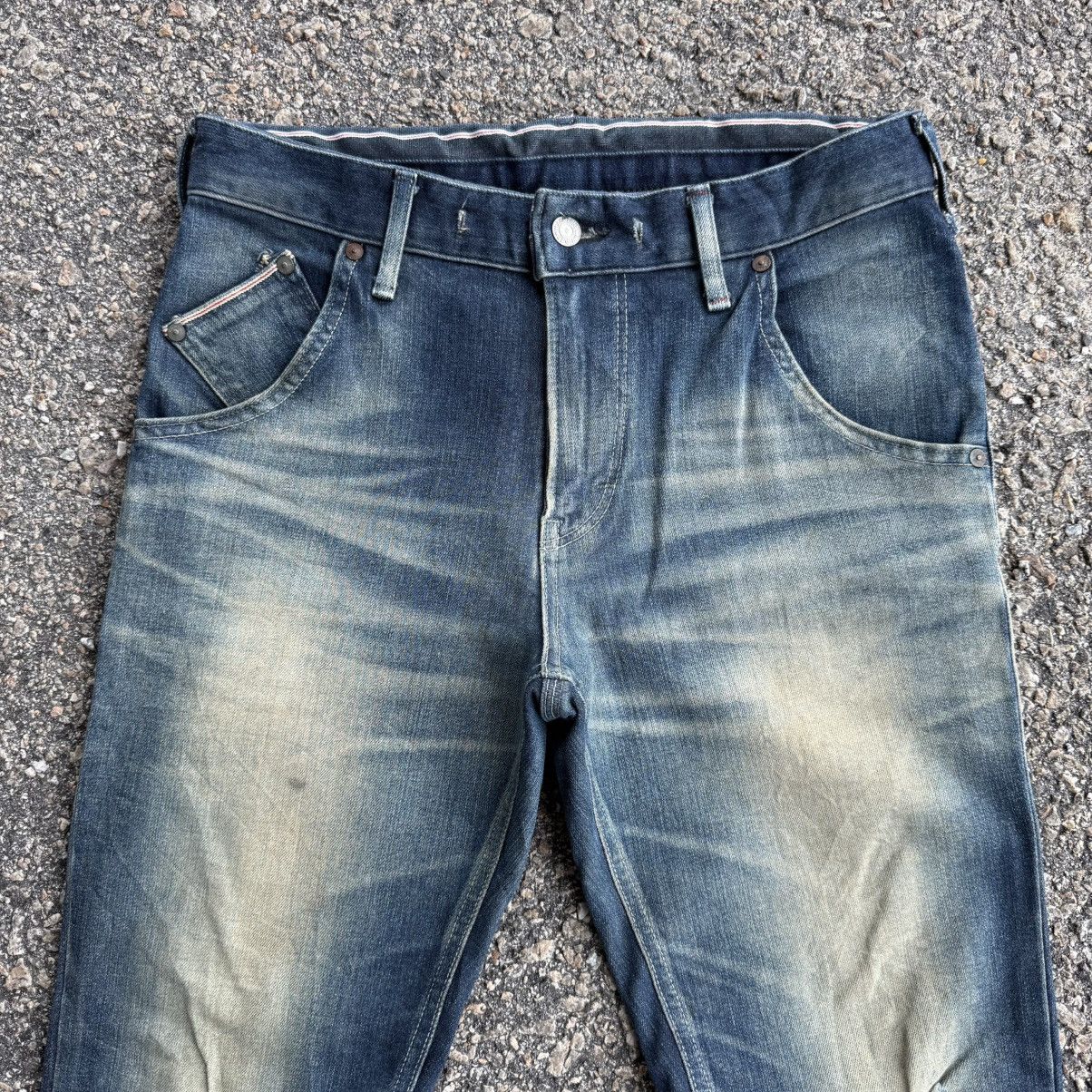 Edwin VINTAGE EDWIN JERSEY SKINNY FADED RIPPEP JEAN PANTS Size US 32 / EU 48 - 3 Thumbnail
