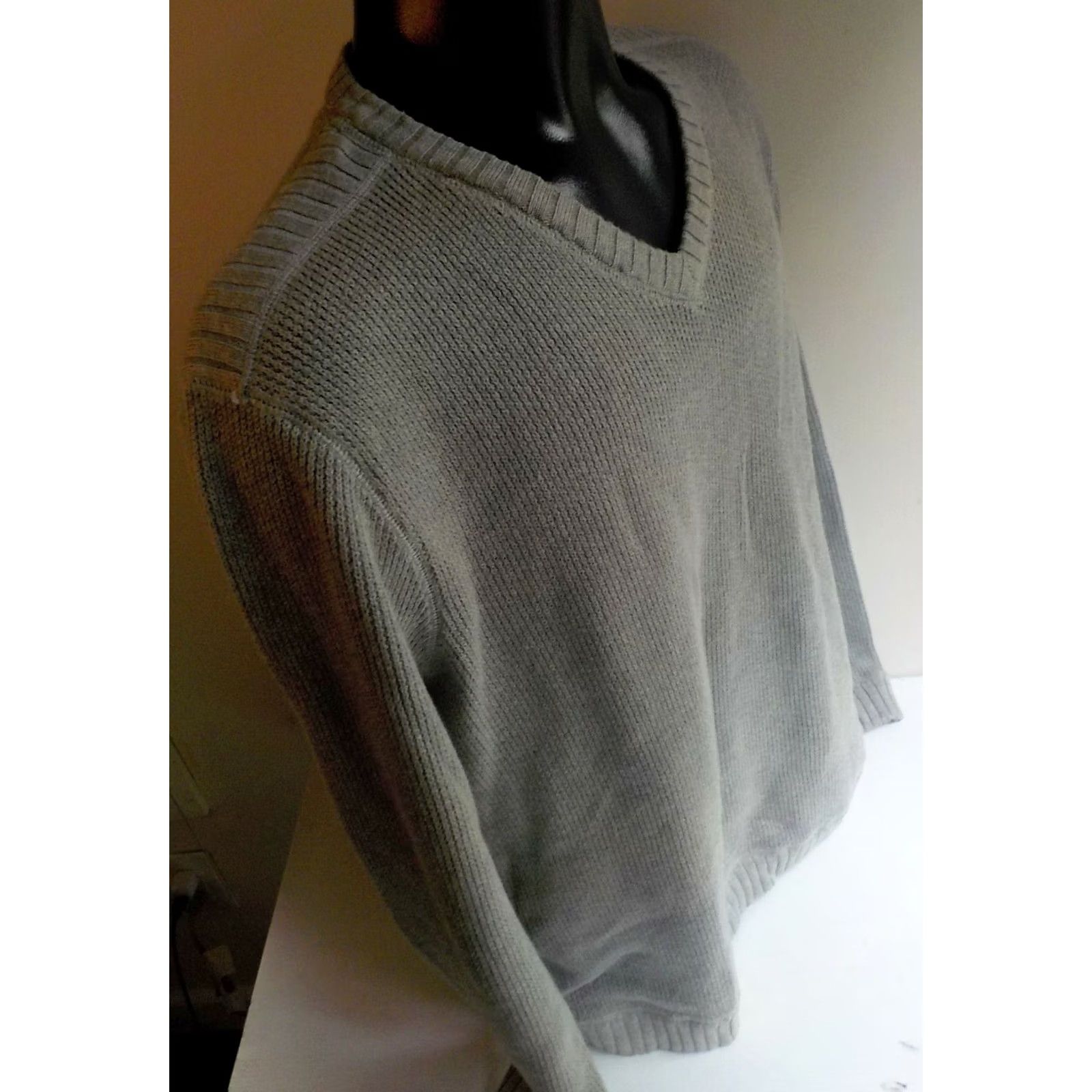 Nat Nast NAT NAST Luxury Originals Pullover V-Neck Sweater Gray Large Mens Knit Tight-Cotton Blend? (No Tag) V-Neck Ribbed Neckline Cuffs Waistband Sweatshirt Size US L / EU 52-54 / 3 - 3 Thumbnail
