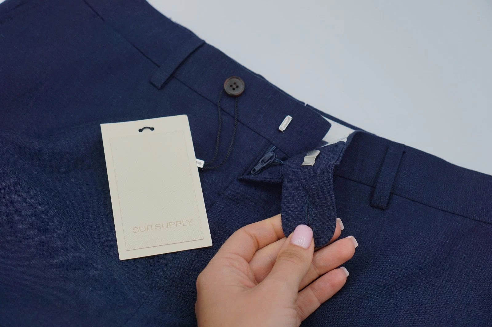 Suitsupply Men Suitsupply Pants Navy Blue Wool & Linen Brescia UK/US40S Size 40S - 3 Thumbnail