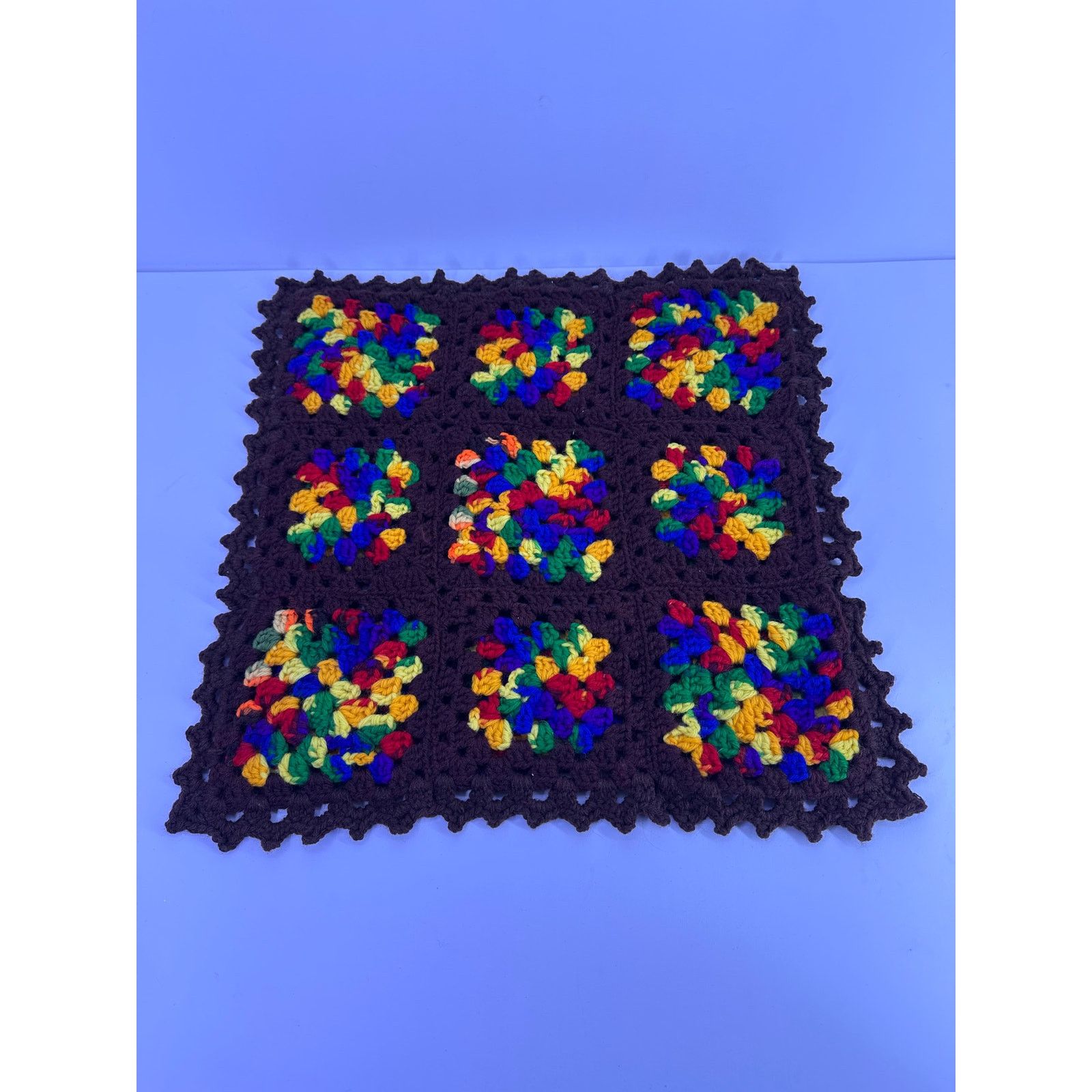 & Other Stories V Granny Square Crochet Table /Pillow Cover Handmade Size ONE SIZE - 3 Thumbnail