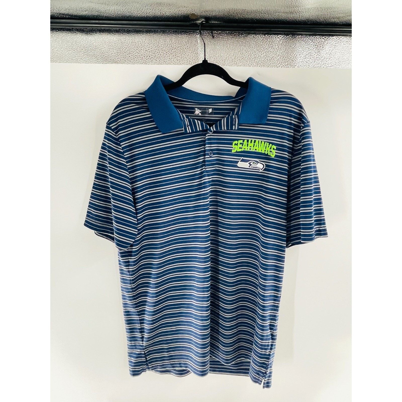 Starter Seahawks Polo Shirt Striped NFL Football Apparel Mens Size US L / EU 52-54 / 3 - 4 Thumbnail