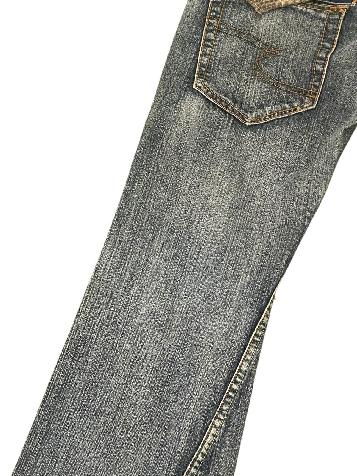 Japanese Brand Flare Jeans Semantic Design Distress Python Low Rise 2🟦 Size US 33 - 18 Thumbnail