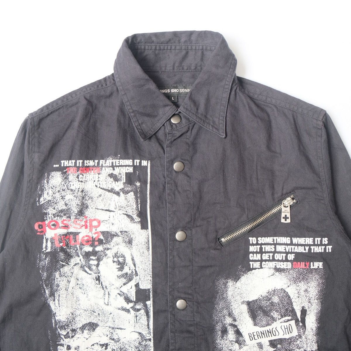 Japanese Brand Bernings Sho punk graphic print button-up shirt Size US M / EU 48-50 / 2 - 2 Thumbnail