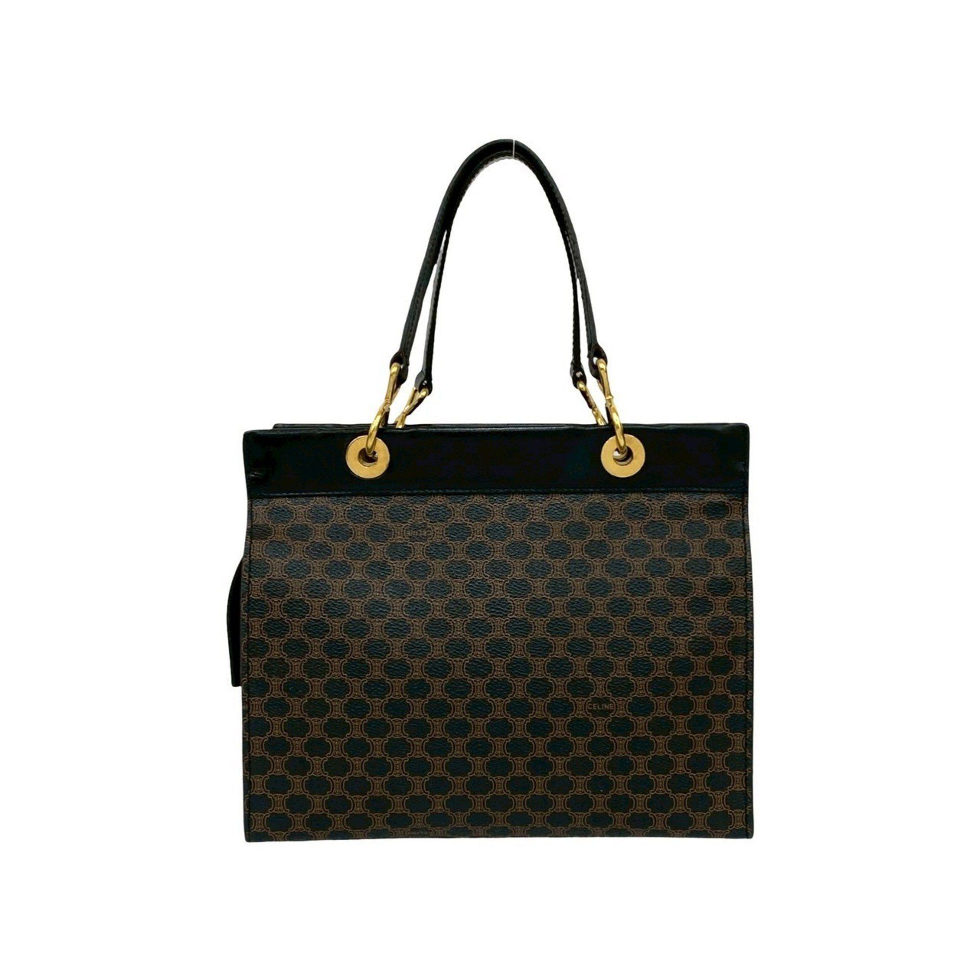 Celine CELINE Macadam Blason Pattern Leather Handbag/Mini Tote Bag, Black/Brown, 31523 Size ONE SIZE - 1 Thumbnail
