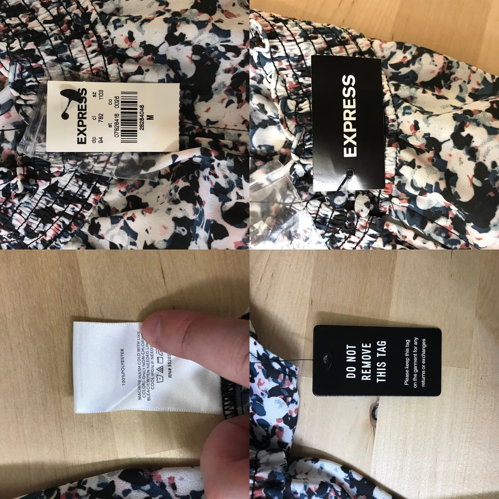 Express Express Halter Midi Dress Women's Abstract Floral Smocked Hi-Low Multicolor Black White M Size M / US 6-8 / IT 42-44 - 8 Thumbnail