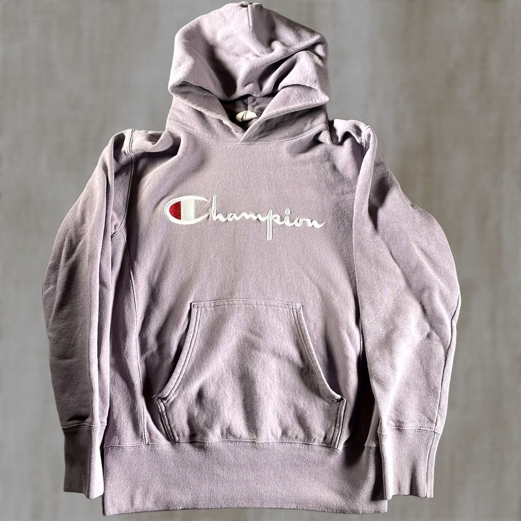 Champion Champion Reverse Weave Hoodie Mens Medium Purple Spellout Embroidered Logo Size US M / EU 48-50 / 2 - 1 Thumbnail