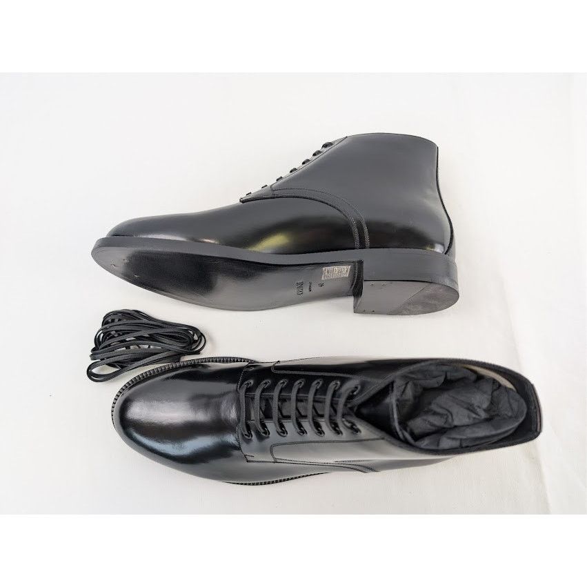 Celine o1rshd1 Leather Mid Top Shiny Classic Army Boots in Black Size US 7 / EU 40 - 2 Thumbnail