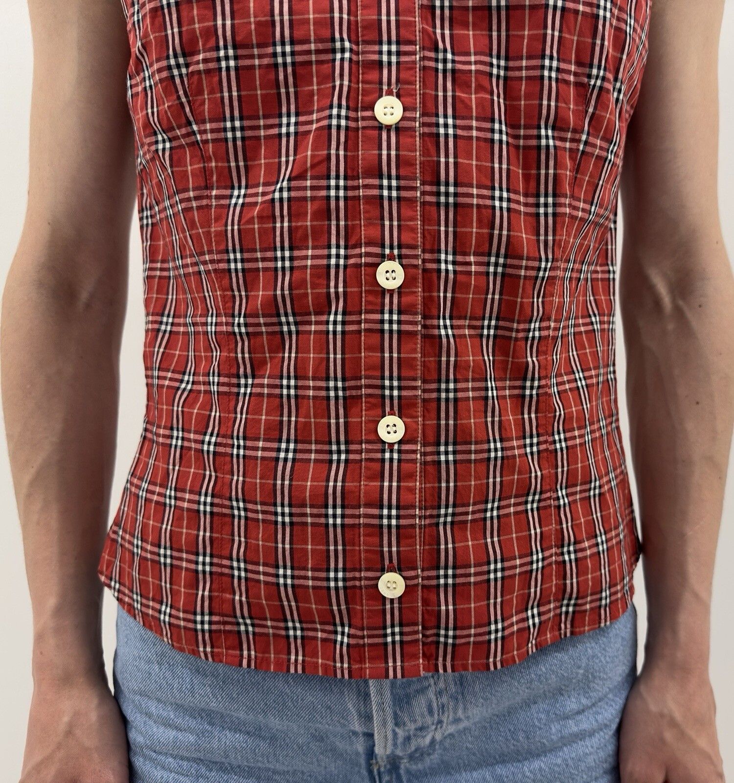 Burberry Burberry London Blue Label Plaid Red Shirt Size 38 Size XS / US 0-2 / IT 36-38 - 4 Thumbnail