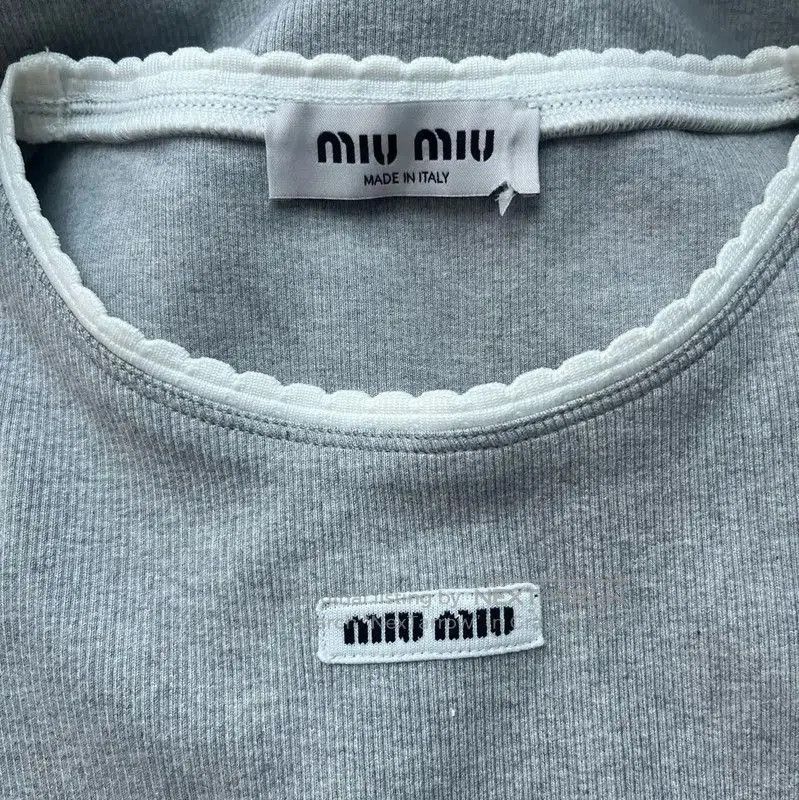 Miu Miu Miu Miu Gray Cotton Dress for Women . Size L / US 10 / IT 46 - 3 Thumbnail