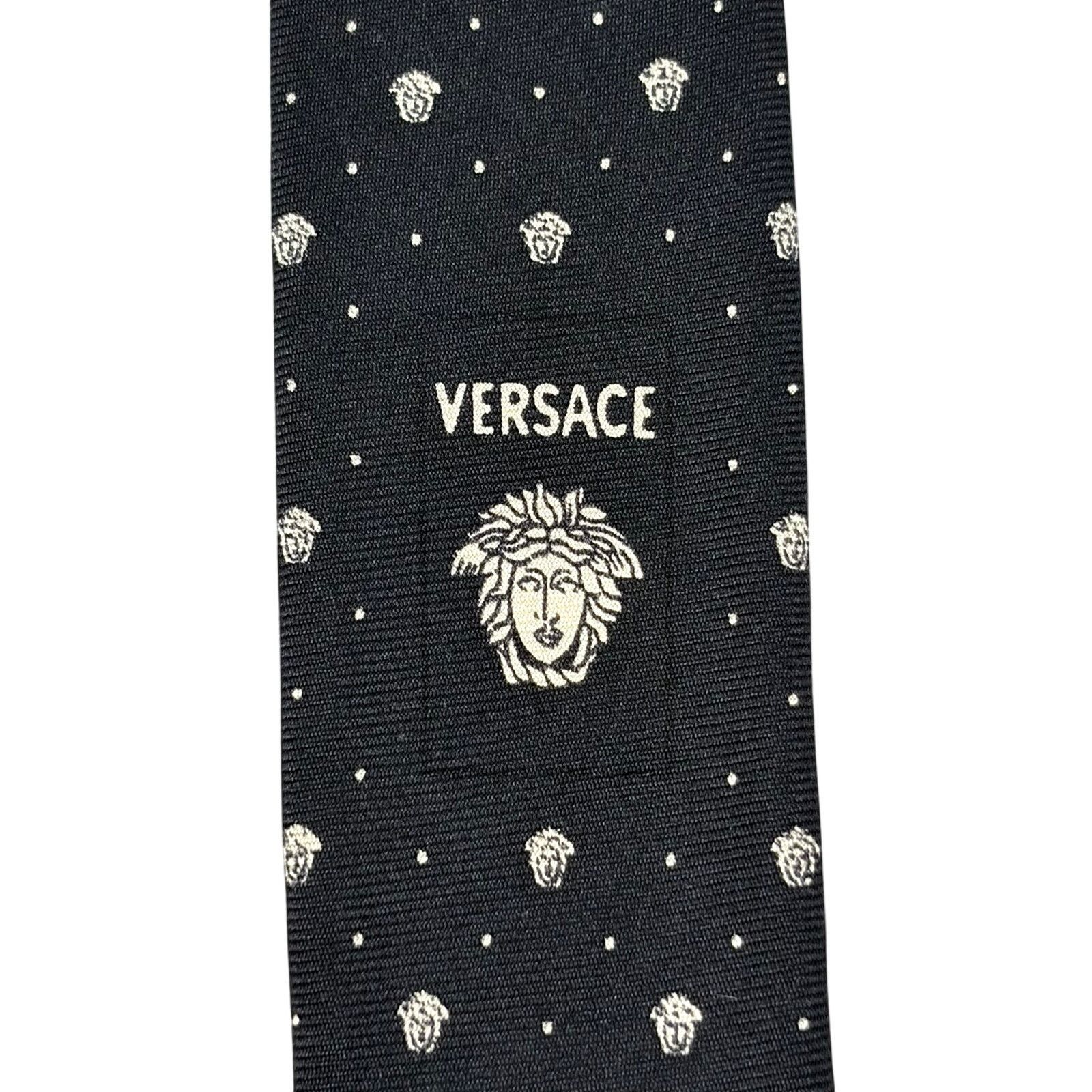 Versace Versace Vintage Black Medusa Tie Size ONE SIZE - 2 Thumbnail