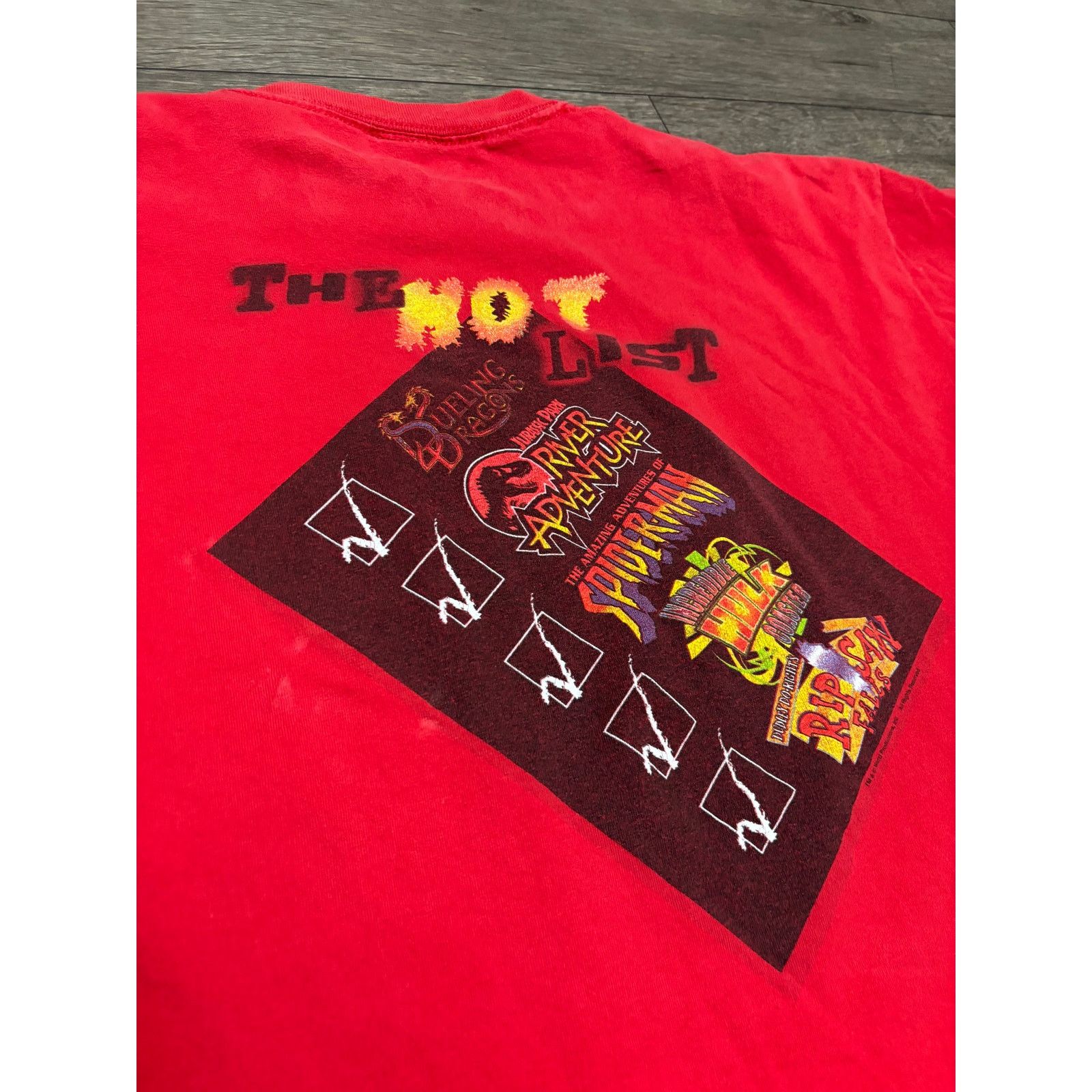 Universal Studios × Vintage Vintage Universal Studios Rides Sz 2XL Red Tee 90s Size US XXL / EU 58 / 5 - 2 Thumbnail