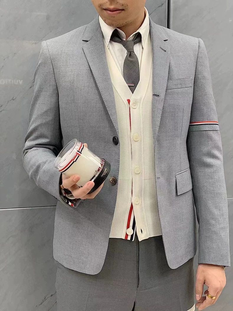 Thom Browne Thom Browne size4 Medium gray single-sleeved dress jacket Size 38S - 8 Thumbnail