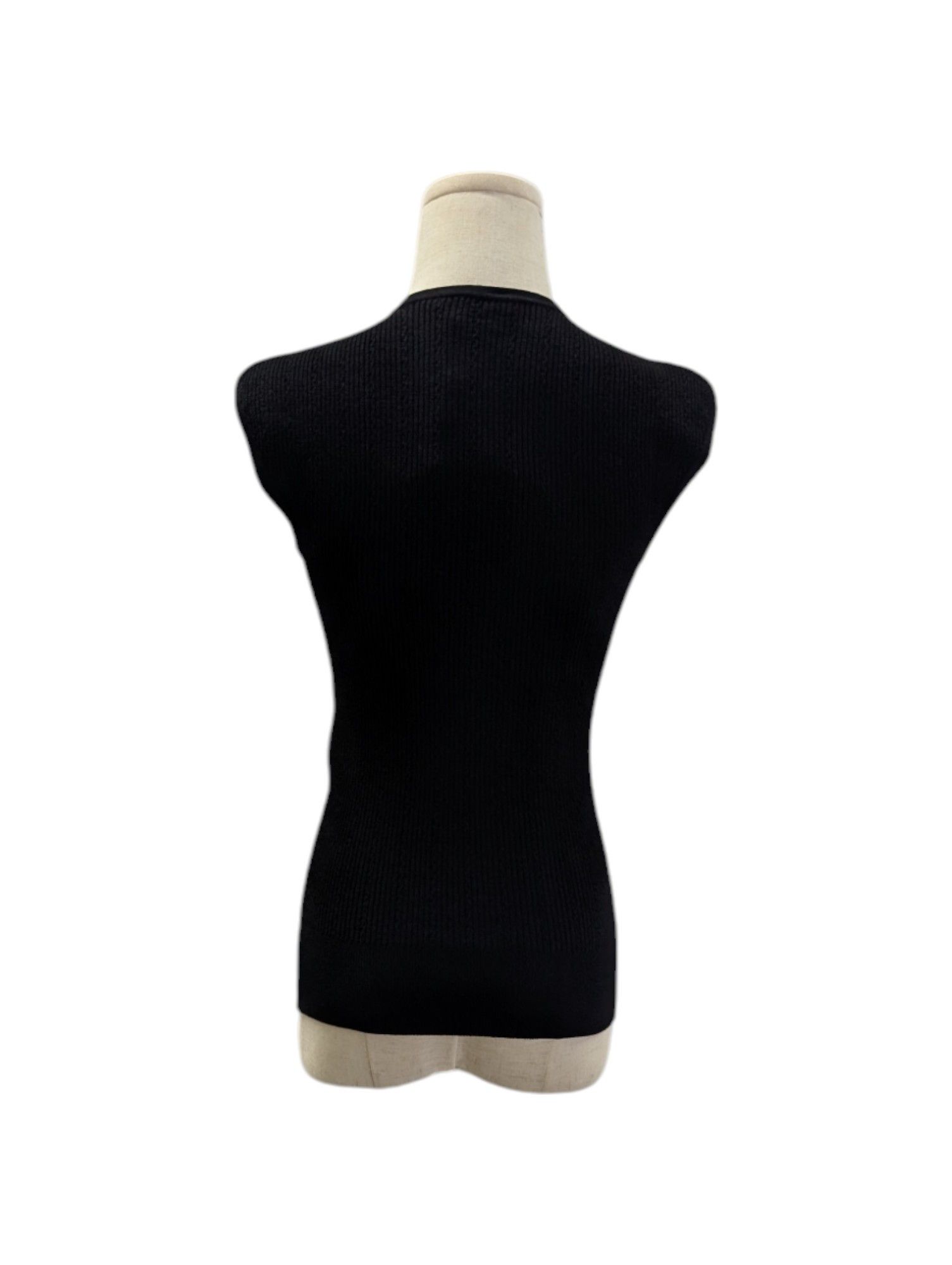 Balmain Black Button-Embellished Knitted Top Size XS / US 0-2 / IT 36-38 - 2 Thumbnail