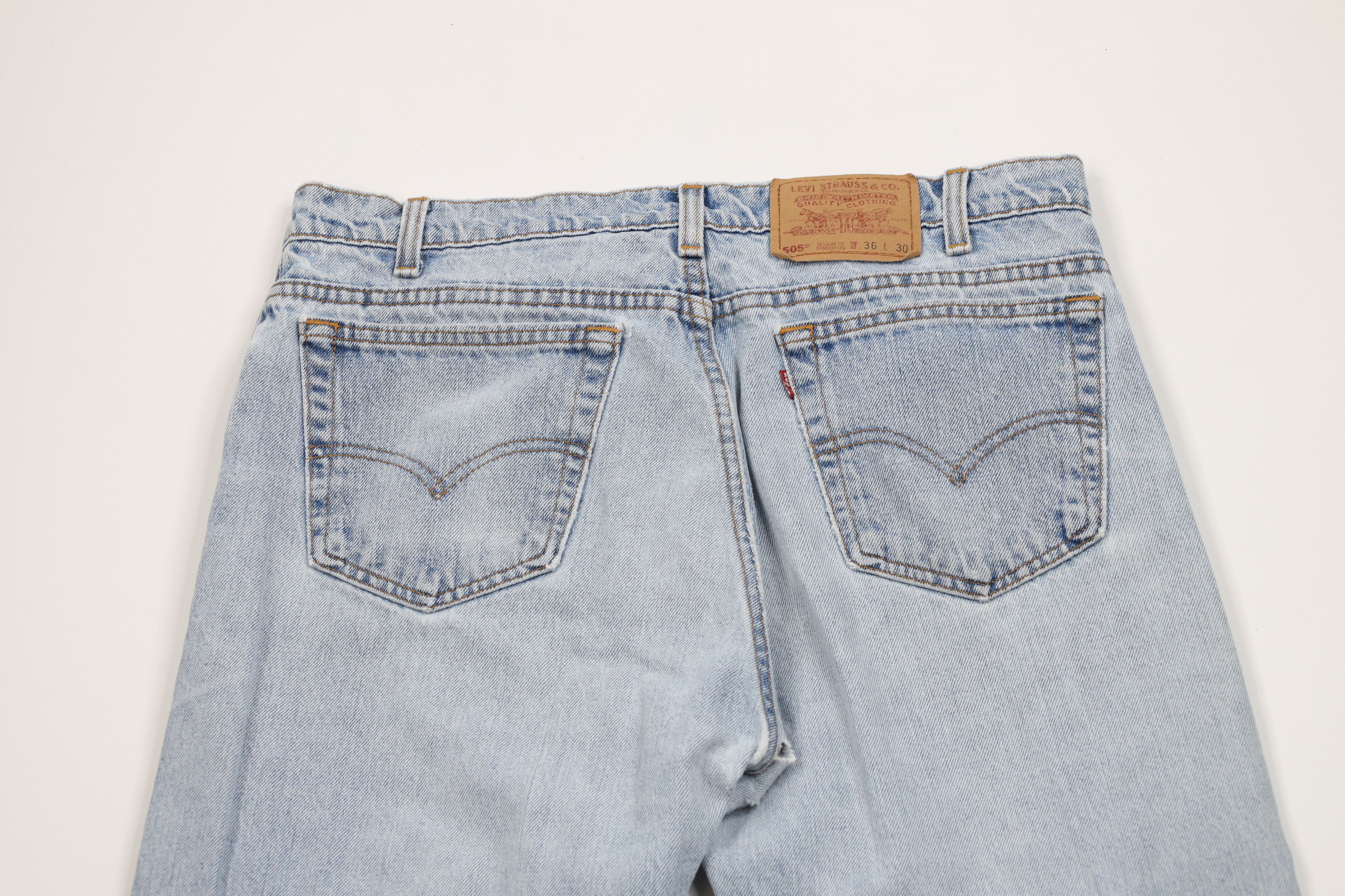 Levi's × Vintage Vintage 90s Levis 505 Regular Straight Leg Denim Jeans USA Size US 36 / EU 52 - 11 Thumbnail