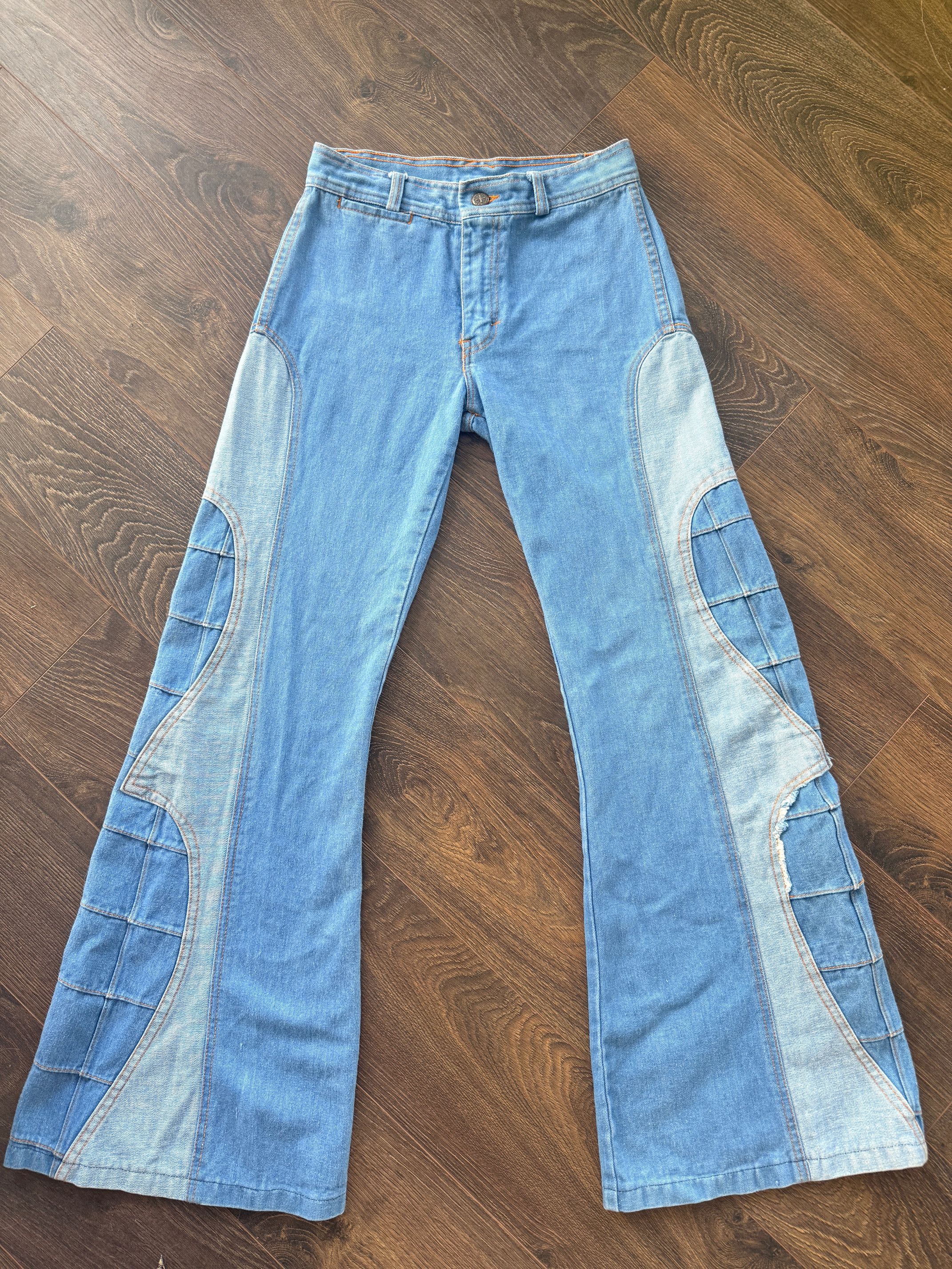 1970's Brittania Window Pane Jeans Bell Bottoms