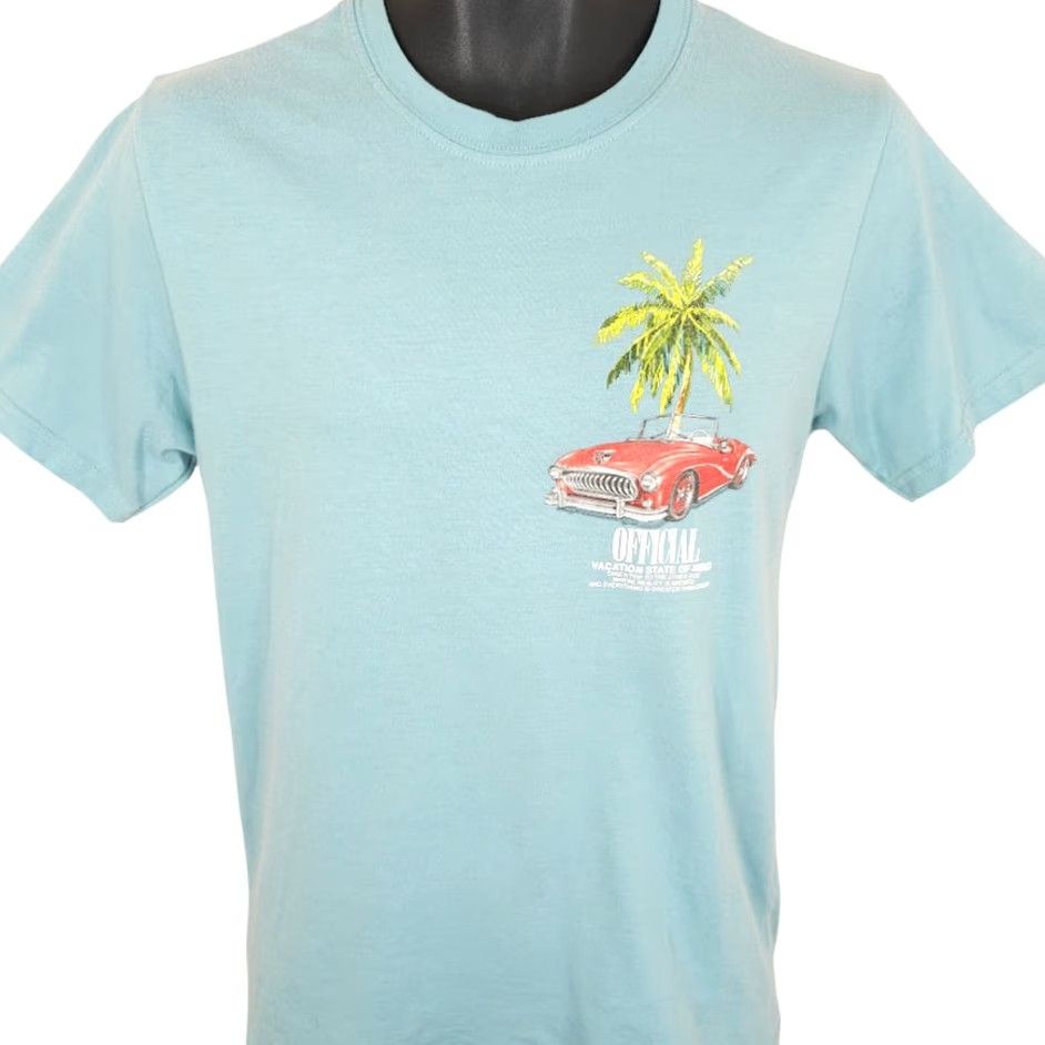 Vintage Vintage Car T Shirt Mens Small Blue RGSTR Short Sleeve Crew Neck Cotton Size US S / EU 44-46 / 1 - 2 Thumbnail