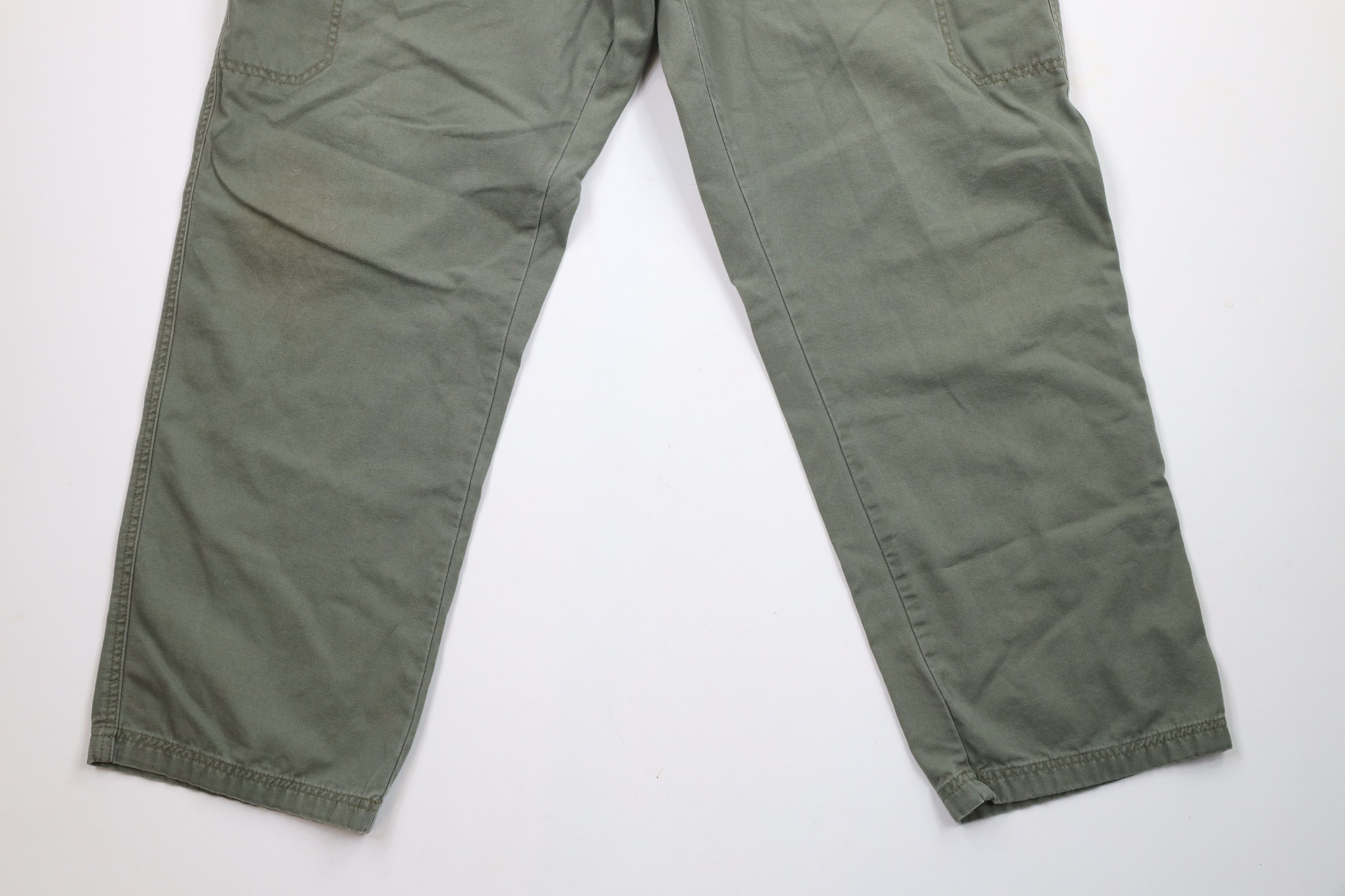 L.L. Bean × Vintage Vintage LL Bean Wide Leg Canvas Cargo Pants Green Cotton Size US 40 / EU 56 - 4 Thumbnail