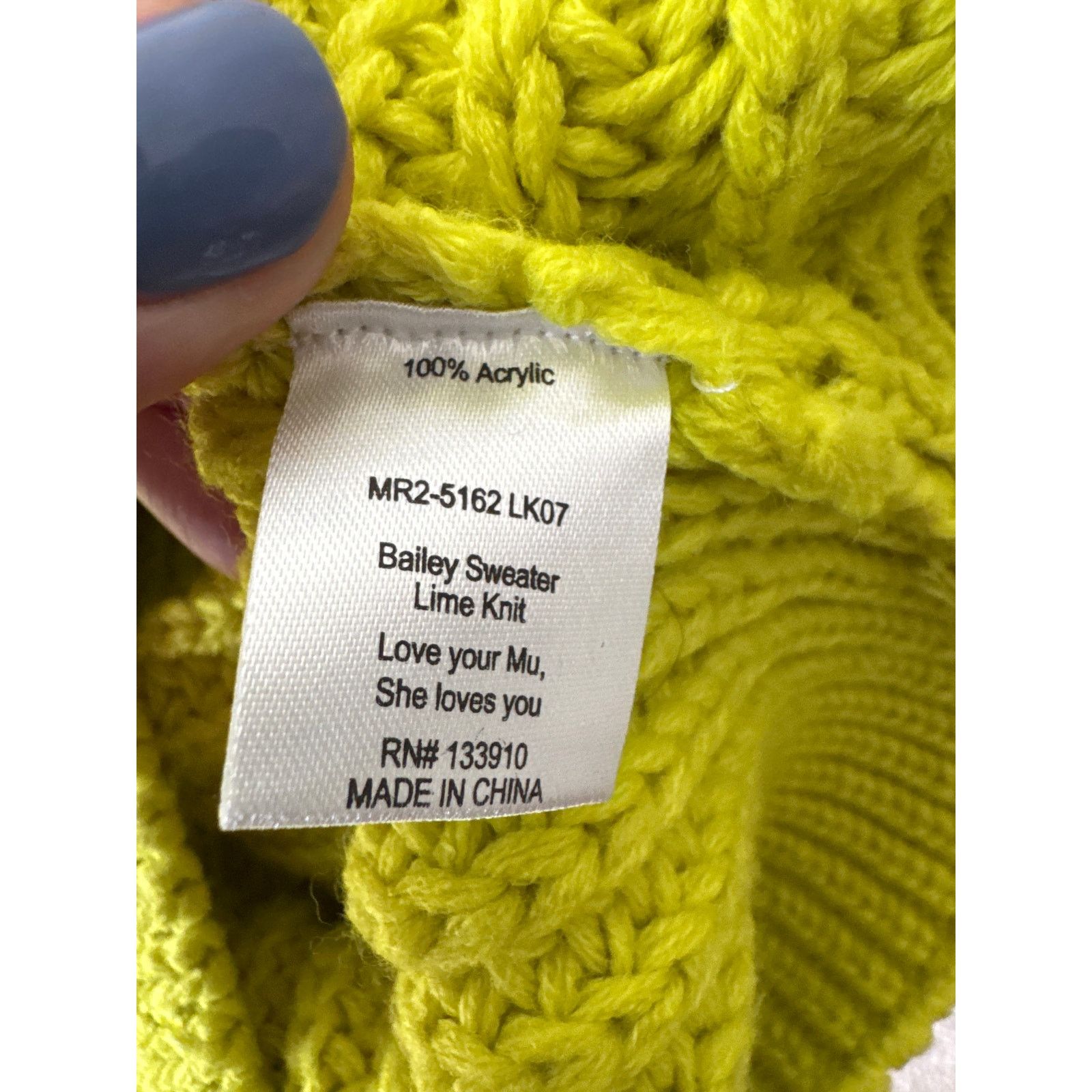 Show Me Your MuMu SHOW ME YOUR MUMU Bailey Sweater Lime Green Knit Large Size L / US 10 / IT 46 - 9 Thumbnail