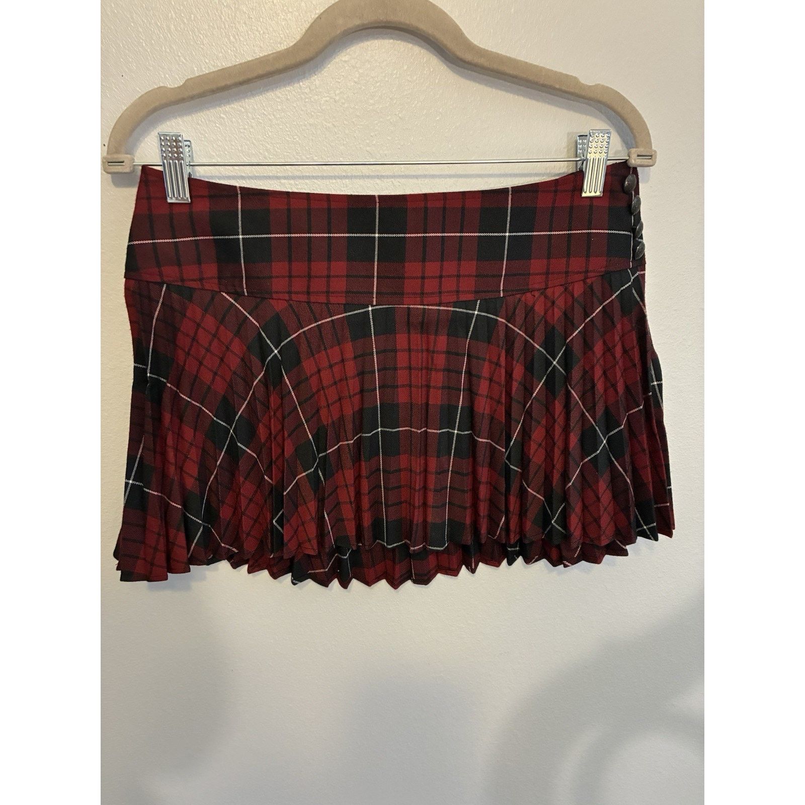 Other Y2K Charlotte Russe Micro Mini Pleated Skirt M Red Plaid Size 30" / US 8 / IT 44 - 12 Thumbnail
