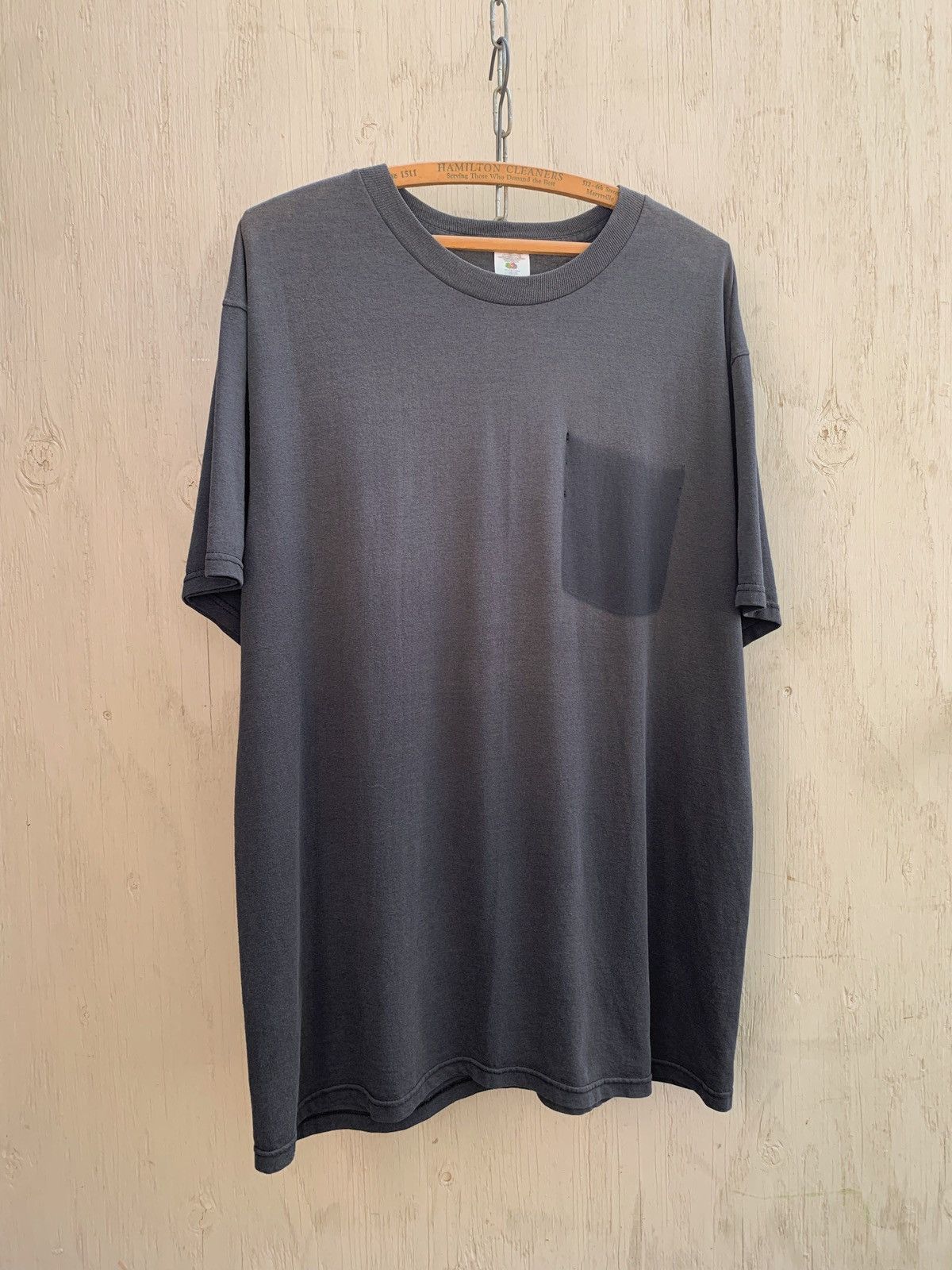 Vintage 90s Sun Faded Ghost Pocket Blank Tee Distressed ERD Grunge Size US XL / EU 56 / 4 - 5 Thumbnail