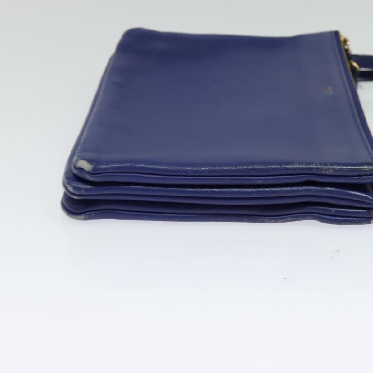 Celine CELINE Trio Shoulder Bag Leather Blue Gold Size ONE SIZE - 5 Thumbnail