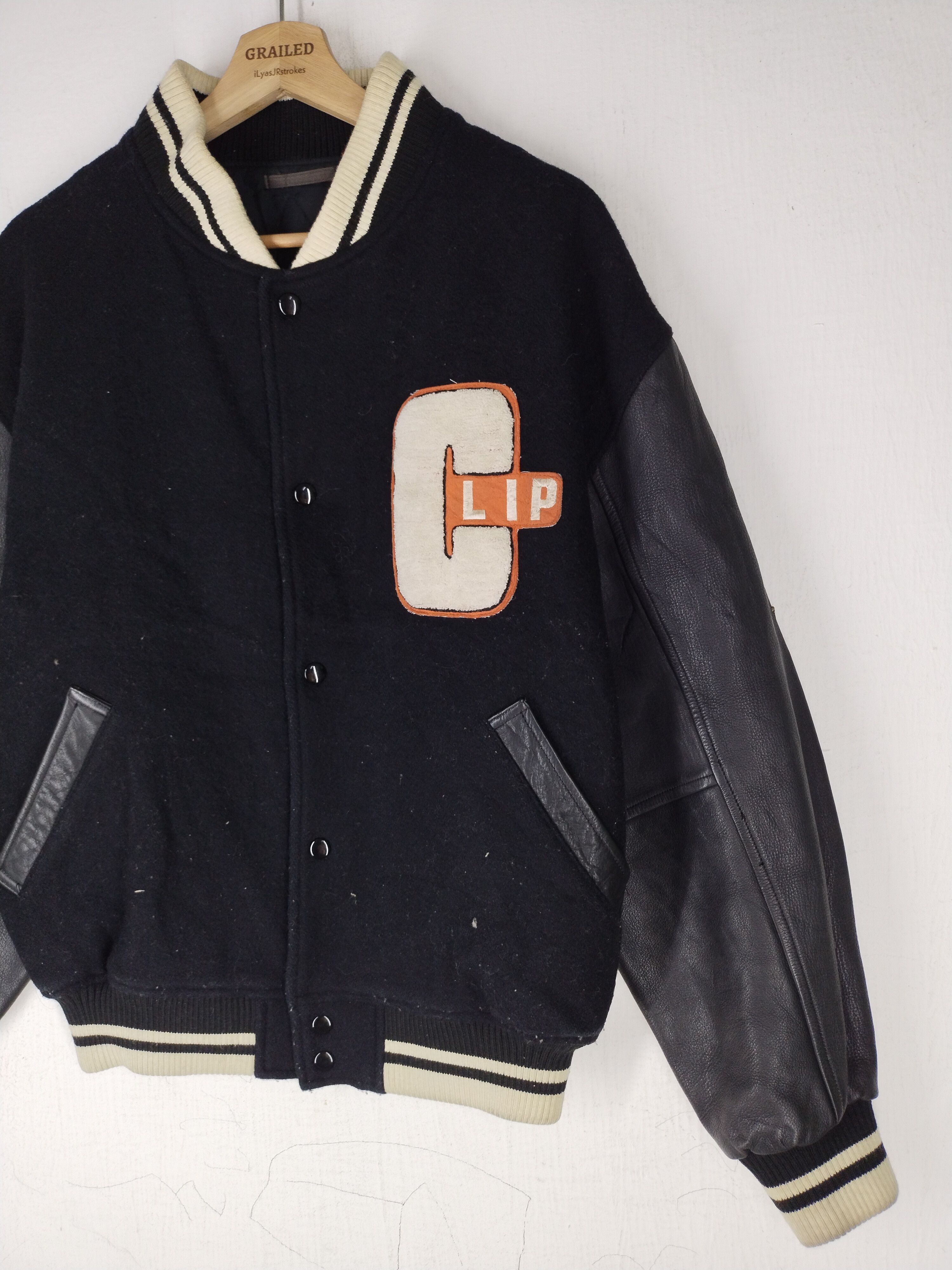 Vintage Vintage Pashu Clip Varsity Leather/Wool Jacket Size US M / EU 48-50 / 2 - 3 Thumbnail