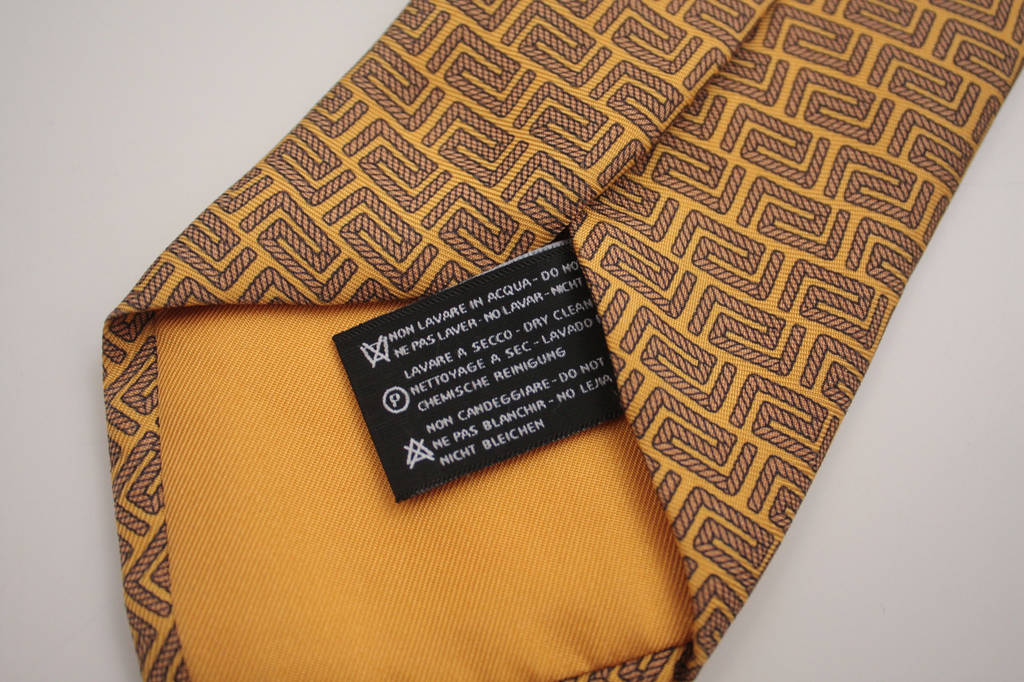 Versace Versace Yellow Silk Tie Made In Italy Size ONE SIZE - 3 Thumbnail