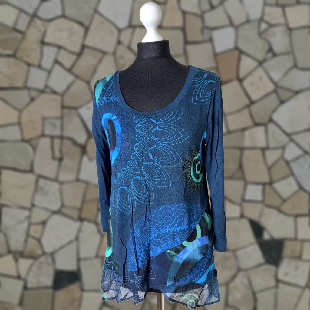 Desigual Desigual Shirt Womens L Blue Tunic Crew Neck 100% genuine Item’s specifics Decade - Mens/Womens Size L / US 10 / IT 46 - 1 Thumbnail