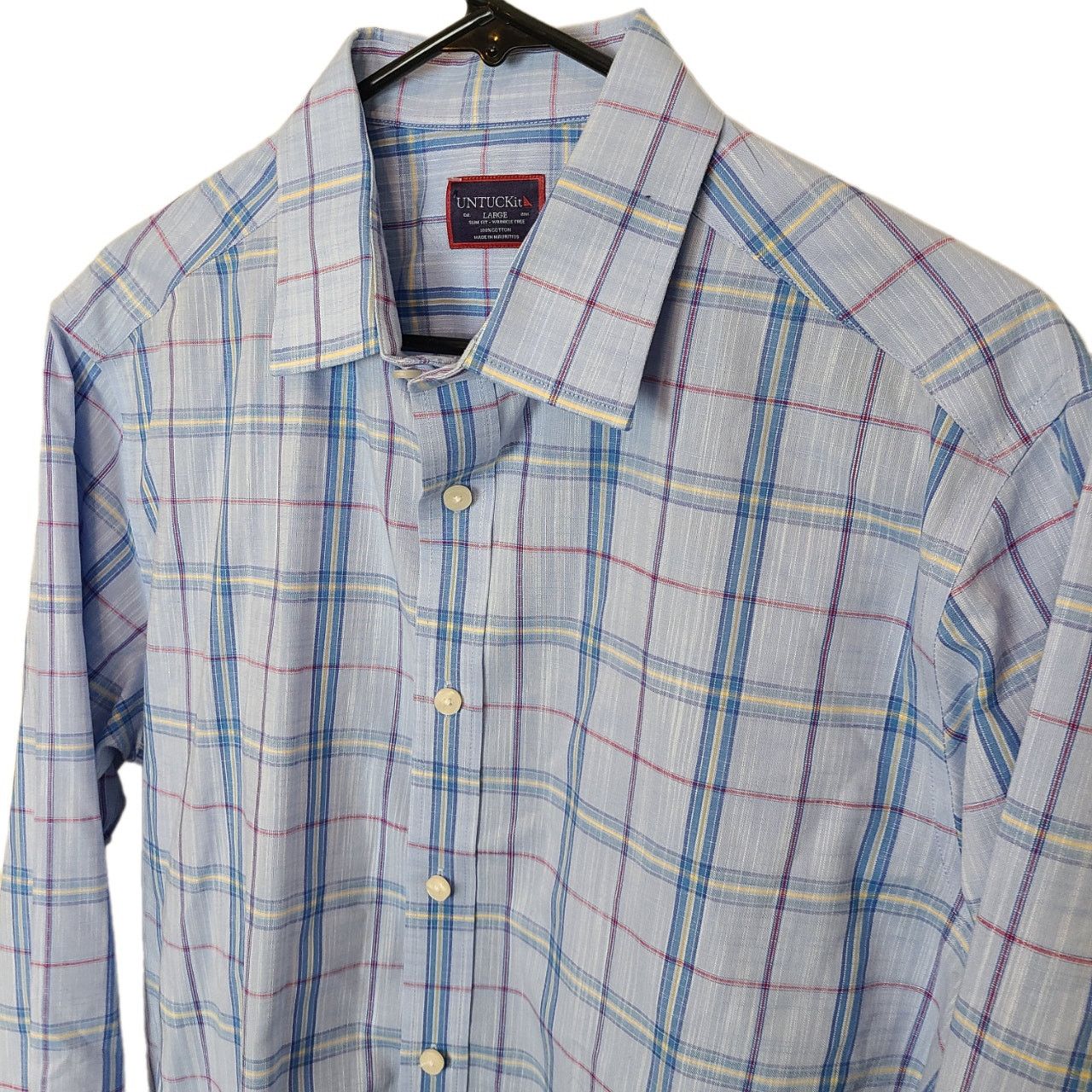 UNTUCKit UNTUCKit Mens Plaid Slim Fit Dress Shirt Size L Career Work Size US L / EU 52-54 / 3 - 4 Thumbnail