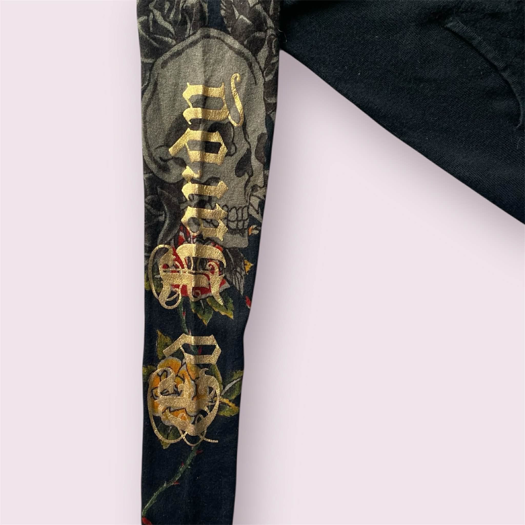 Ed Hardy Ed Hardy Black Tattoo Zip Up Hoodie Skull Heart Cross Size S / US 4 / IT 40 - 5 Thumbnail
