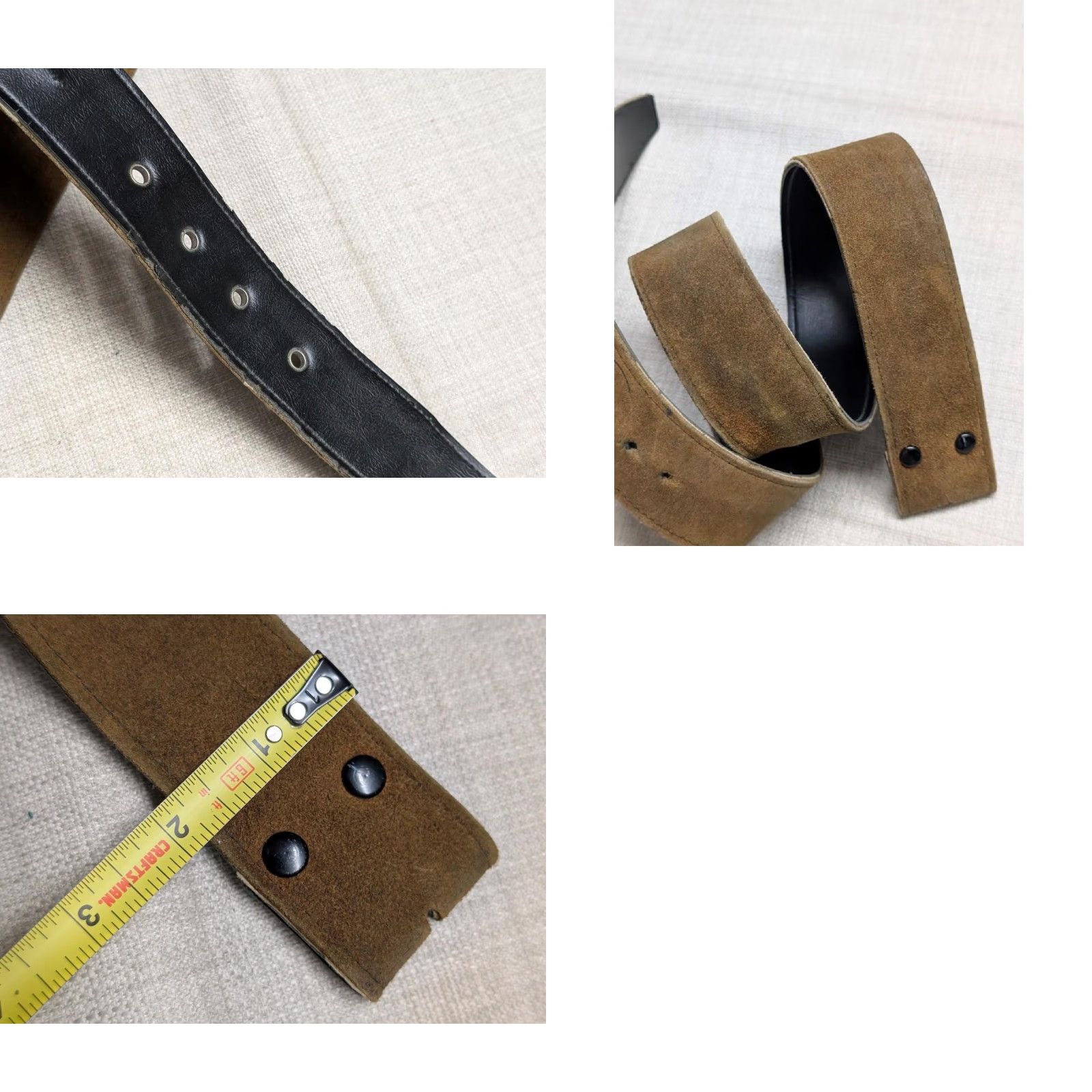 Vintage vintage western belt Handcrafted brown Leather 36 belt Buckle SUEDE Cowhide 1-7/8" wide Men Mens Size 36 - 8 Thumbnail