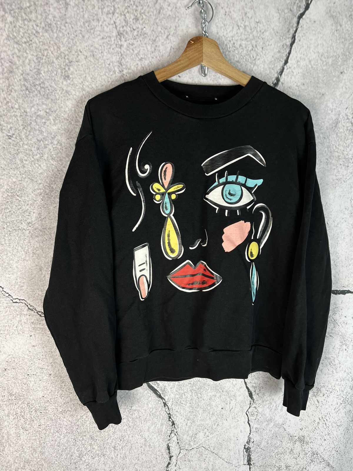 image of Boutique Moschino x Love Moschino Moschino Boutique Art Abstract Sweatshirt Designer Luxury in Blac