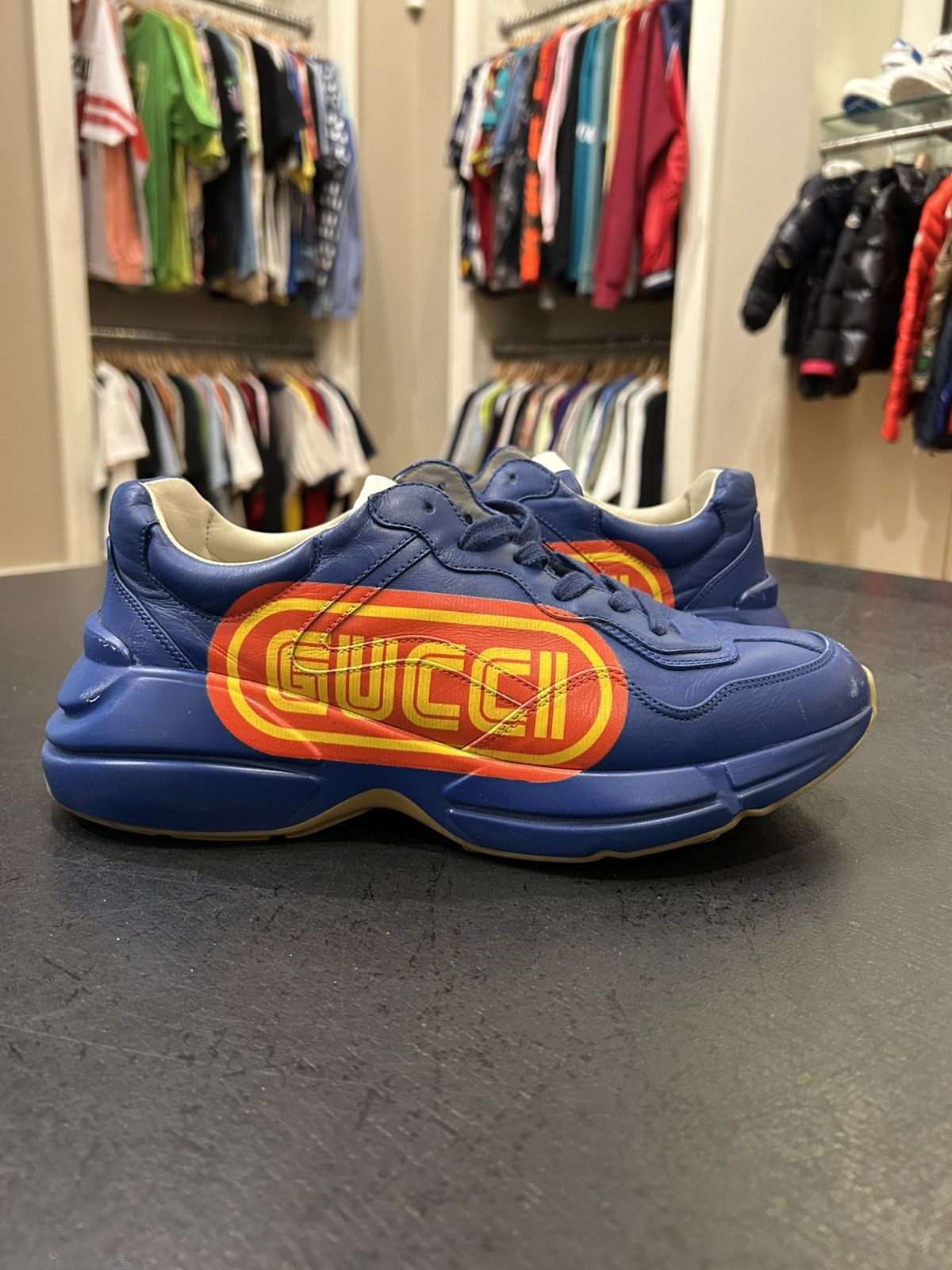 Gucci Gucci Rython Blue Print Sneaker Size US 8 / EU 41 - 2 Thumbnail